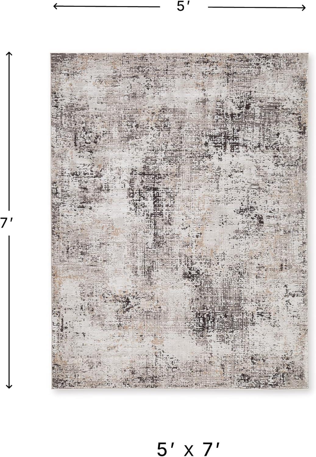 imageSignature Design by Ashley Elaning Contemporary Indoor Abstract Medium 5 x 7 Rug Gray ampamp Light Brown