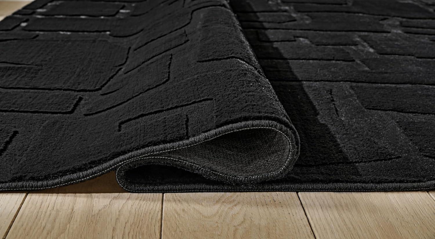 imageSignature Design by Ashley Farrendale MidCentury Modern Indoor Geometric Washable 8 x 10 Area Rug Blue ampamp RedBlack