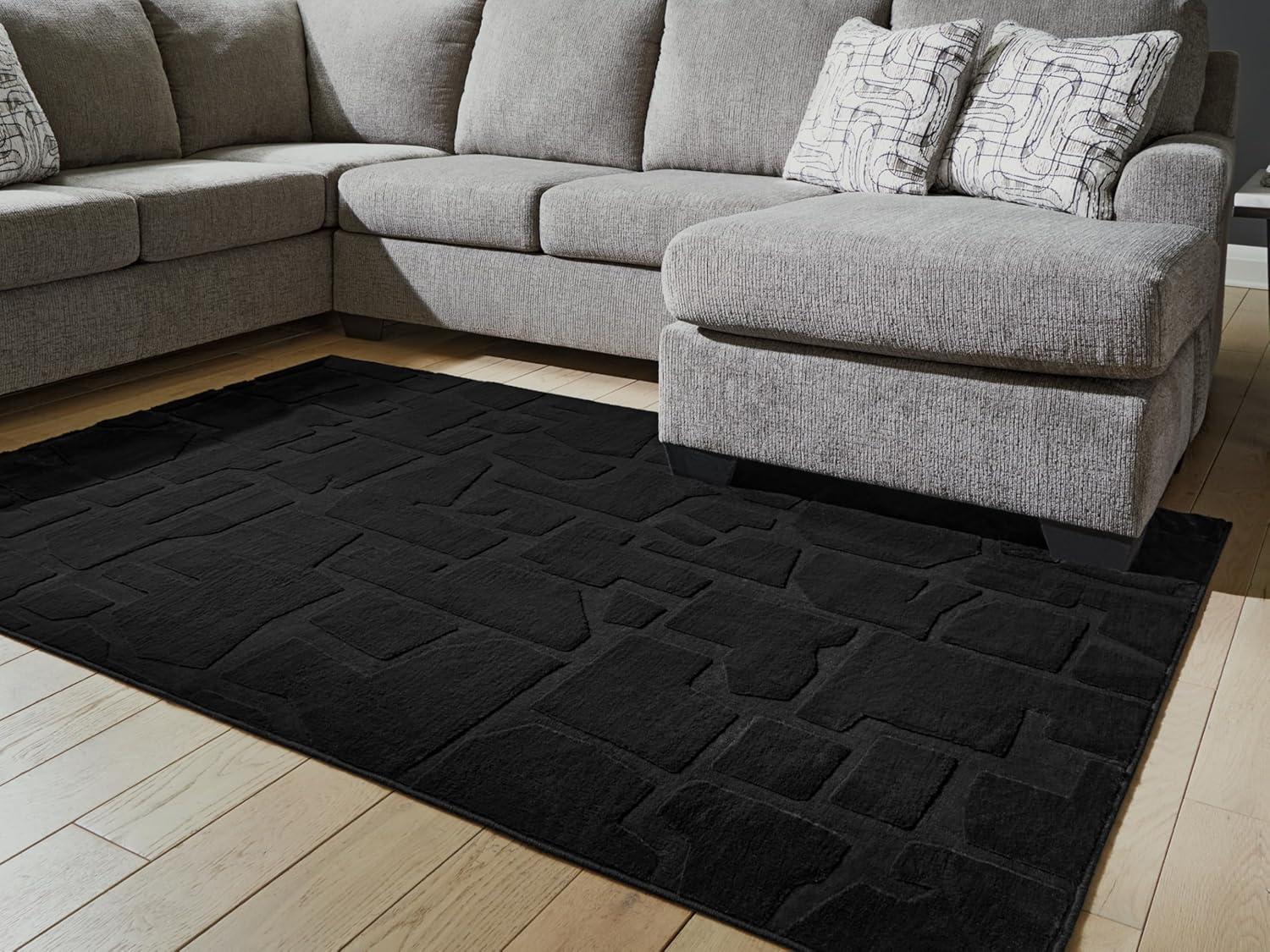 imageSignature Design by Ashley Farrendale MidCentury Modern Indoor Geometric Washable 8 x 10 Area Rug Blue ampamp RedBlack