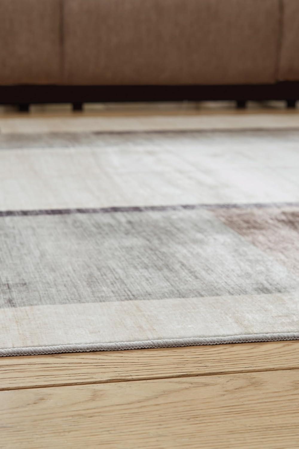 imageSignature Design by Ashley Farrendale MidCentury Modern Indoor Geometric Washable 8 x 10 Area Rug Blue ampamp RedCreamBrownGray