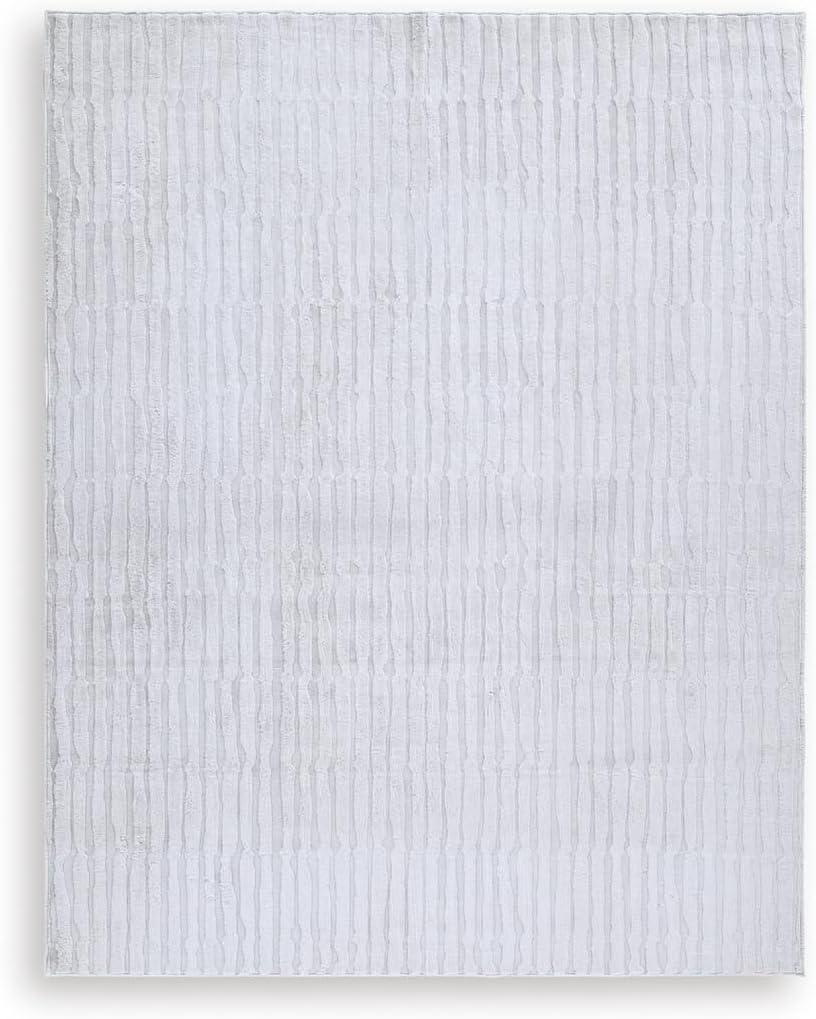 imageSignature Design by Ashley Farrendale MidCentury Modern Indoor Geometric Washable 8 x 10 Area Rug Blue ampamp RedGray Stripe