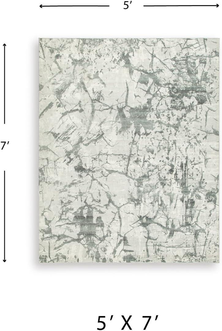 imageSignature Design by Ashley Farrendale MidCentury Modern Indoor Geometric Washable 8 x 10 Area Rug Blue ampamp RedGrey