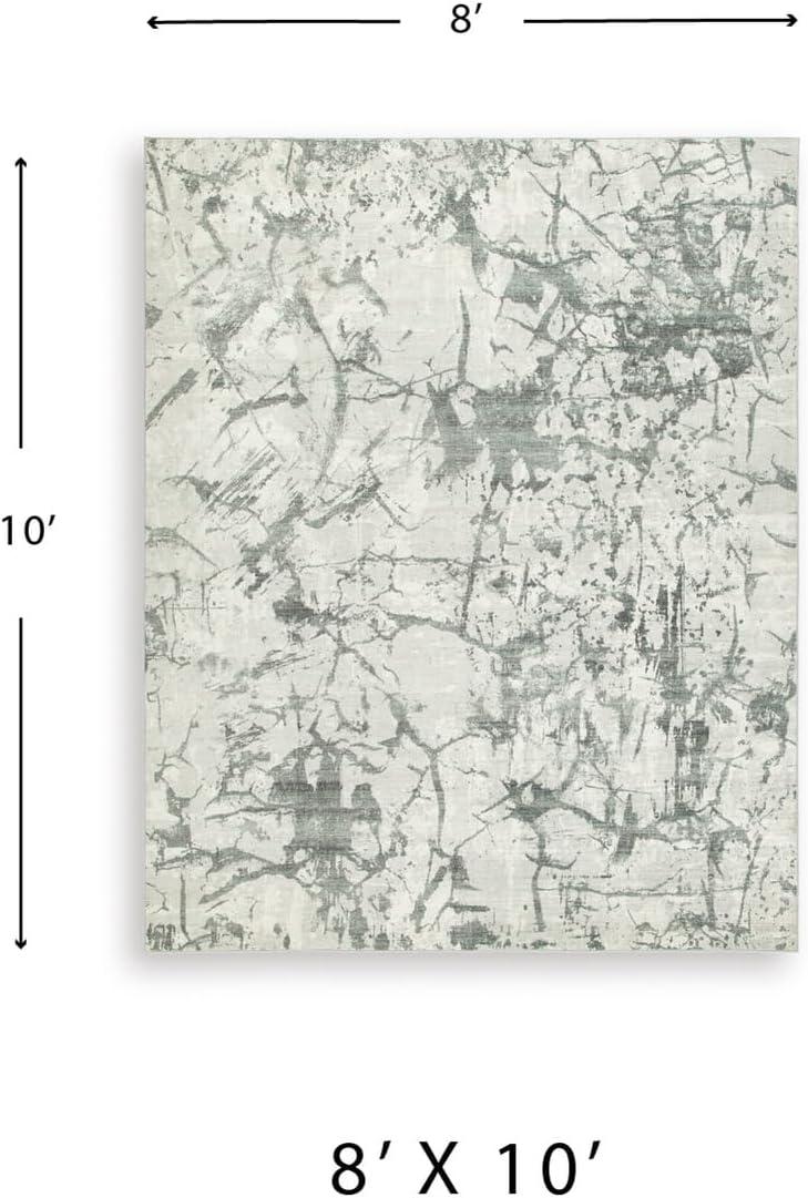 imageSignature Design by Ashley Farrendale MidCentury Modern Indoor Geometric Washable 8 x 10 Area Rug Blue ampamp RedGrey