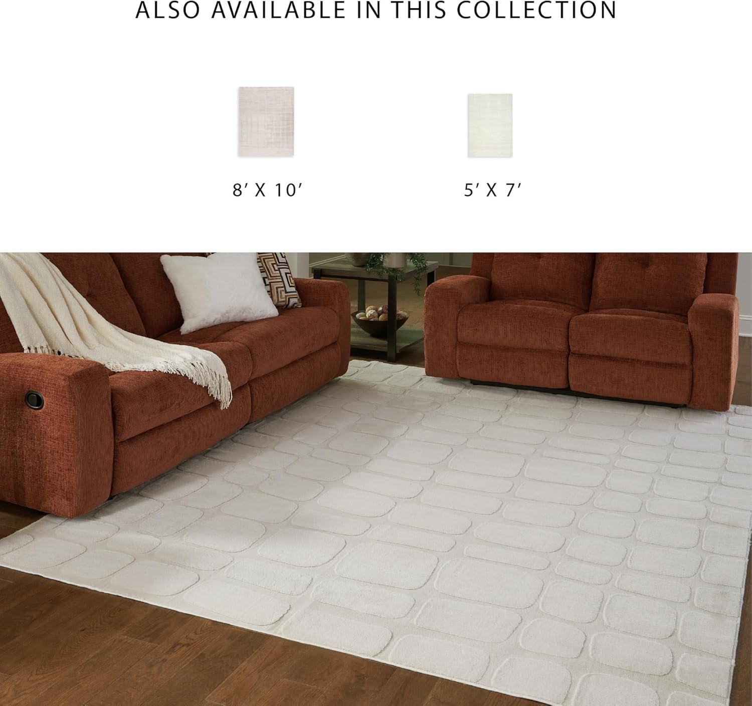 imageSignature Design by Ashley Farrendale MidCentury Modern Indoor Geometric Washable 8 x 10 Area Rug Blue ampamp RedSandstone