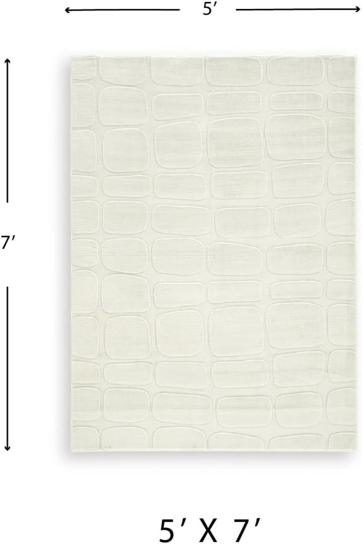 imageSignature Design by Ashley Farrendale MidCentury Modern Indoor Geometric Washable 8 x 10 Area Rug Blue ampamp RedSandstone