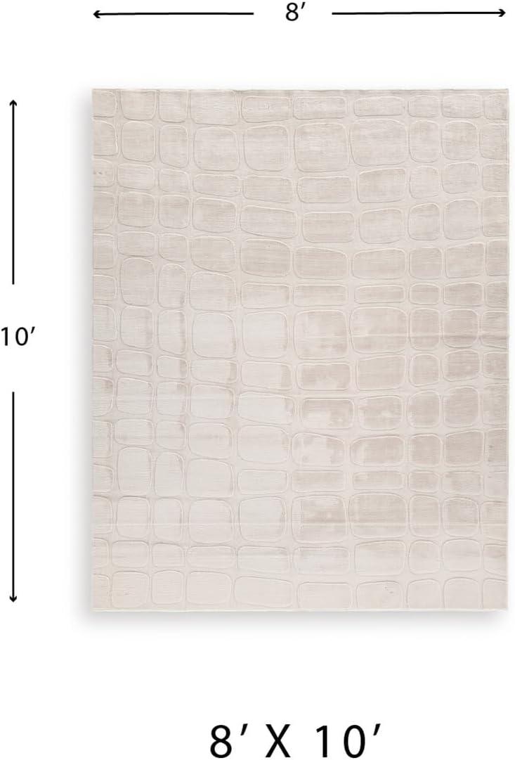 imageSignature Design by Ashley Farrendale MidCentury Modern Indoor Geometric Washable 8 x 10 Area Rug Blue ampamp RedSandstone