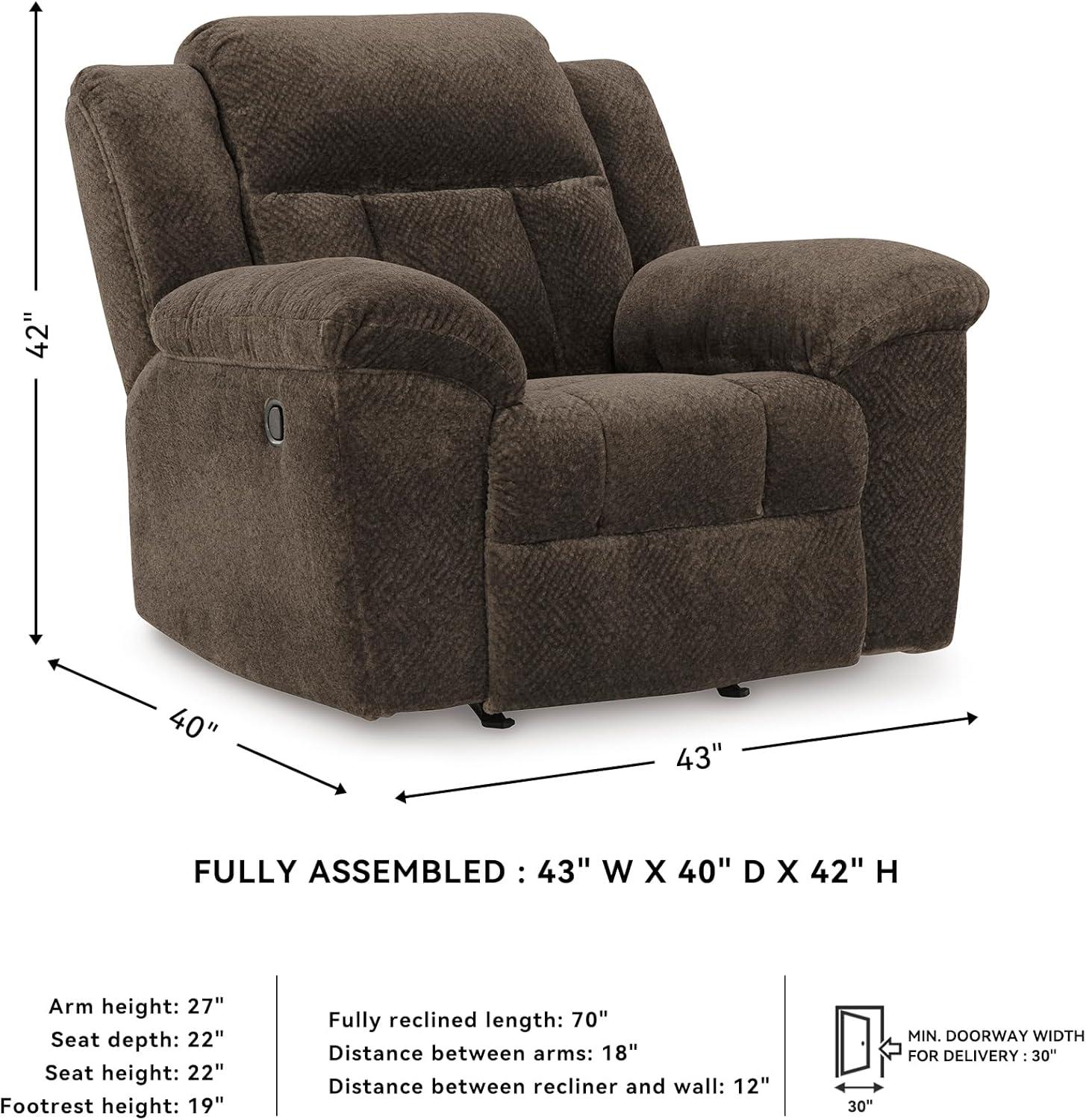 imageSignature Design by Ashley Frohn Urban Manual Rocker Recliner with PillowTop Arms Dark BrownDark Brown