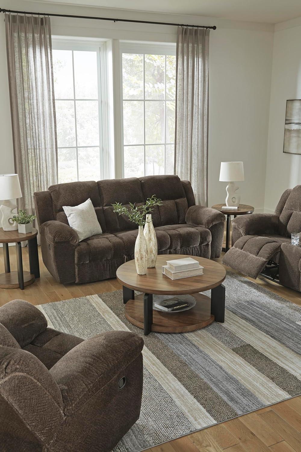 imageSignature Design by Ashley Frohn Urban Manual Rocker Recliner with PillowTop Arms Dark BrownDark Brown