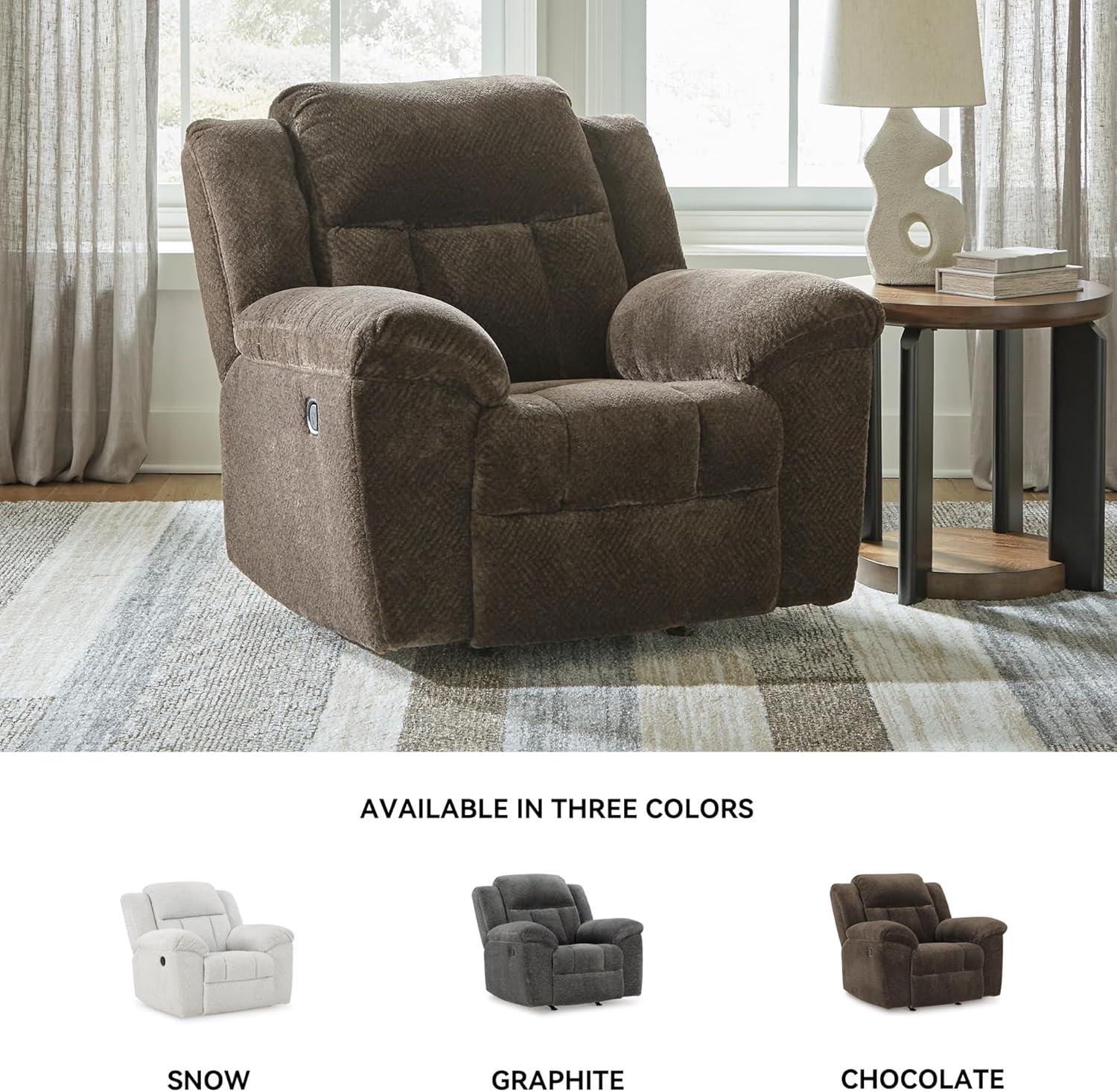 imageSignature Design by Ashley Frohn Urban Manual Rocker Recliner with PillowTop Arms Dark BrownDark Brown