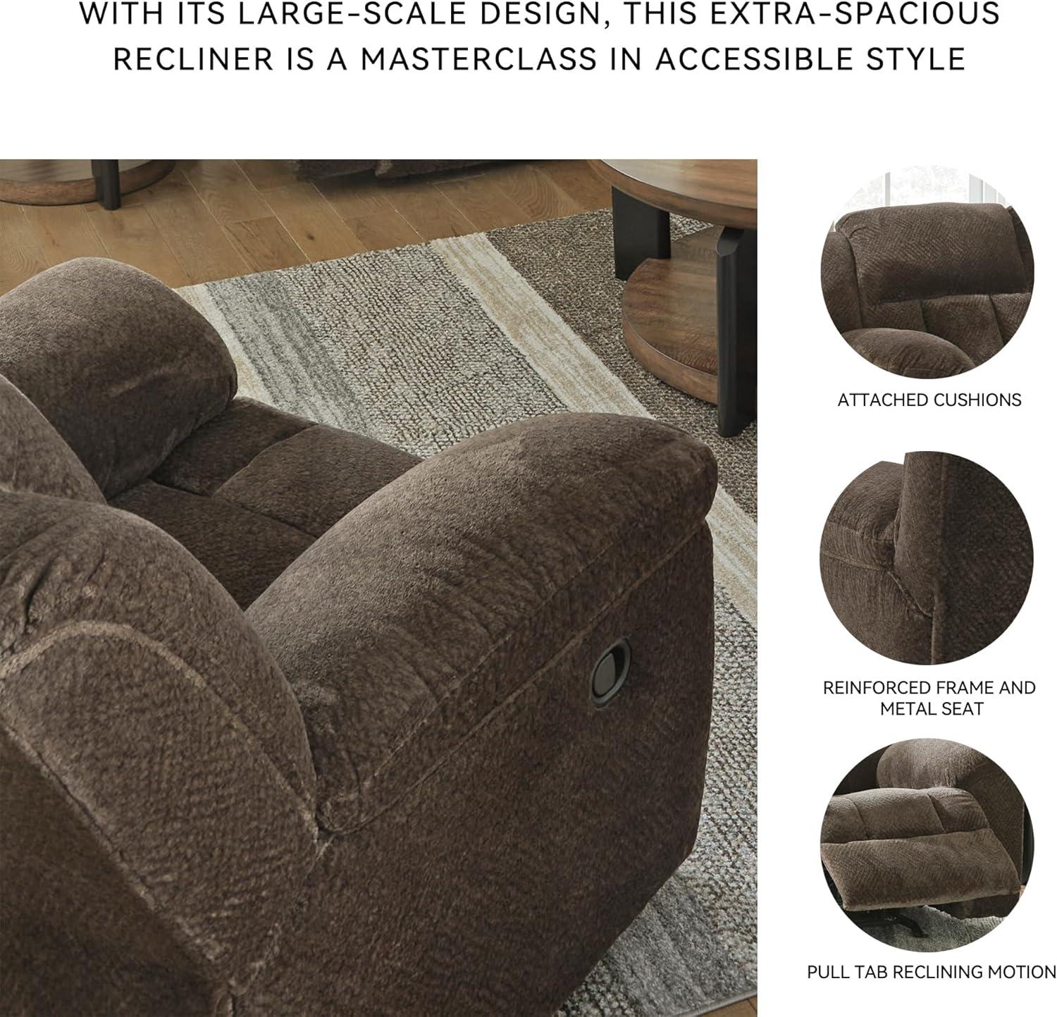 imageSignature Design by Ashley Frohn Urban Manual Rocker Recliner with PillowTop Arms Dark BrownDark Brown