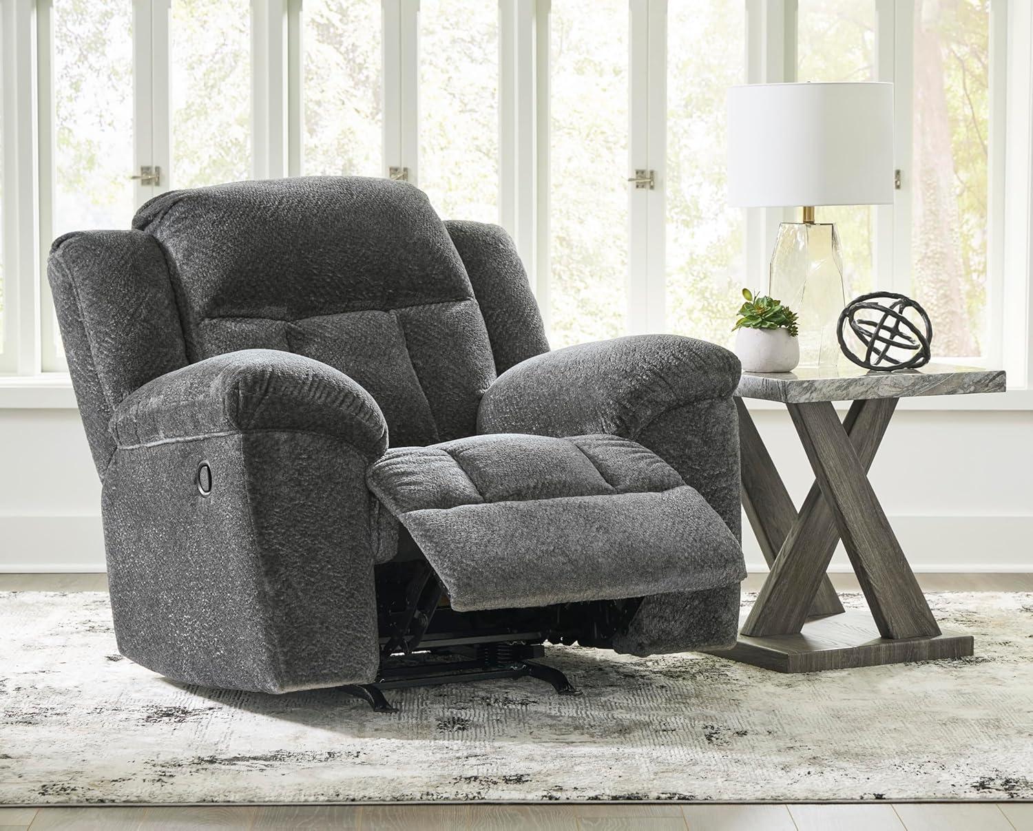 imageSignature Design by Ashley Frohn Urban Manual Rocker Recliner with PillowTop Arms Dark BrownGrey
