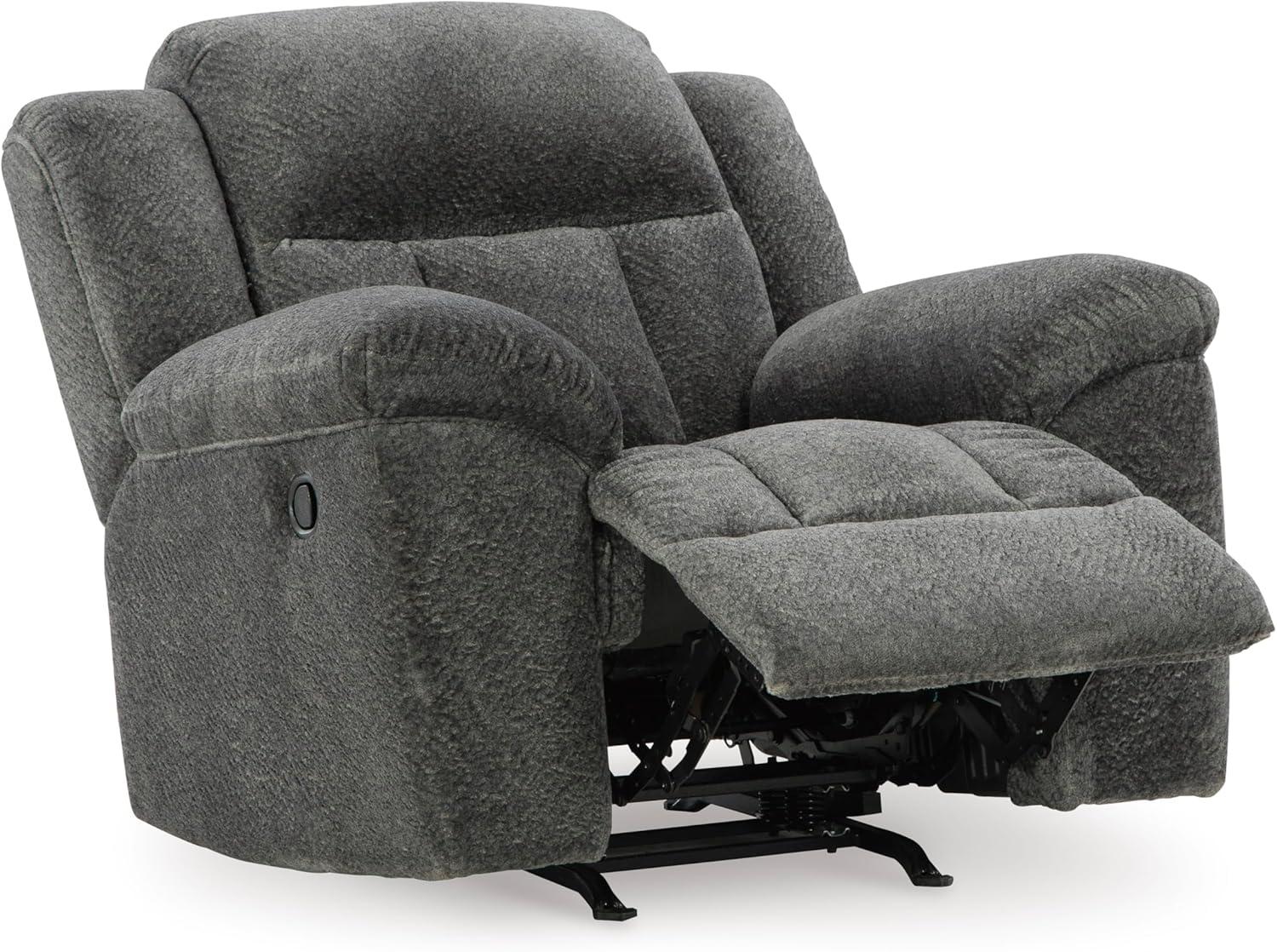 imageSignature Design by Ashley Frohn Urban Manual Rocker Recliner with PillowTop Arms Dark BrownGrey