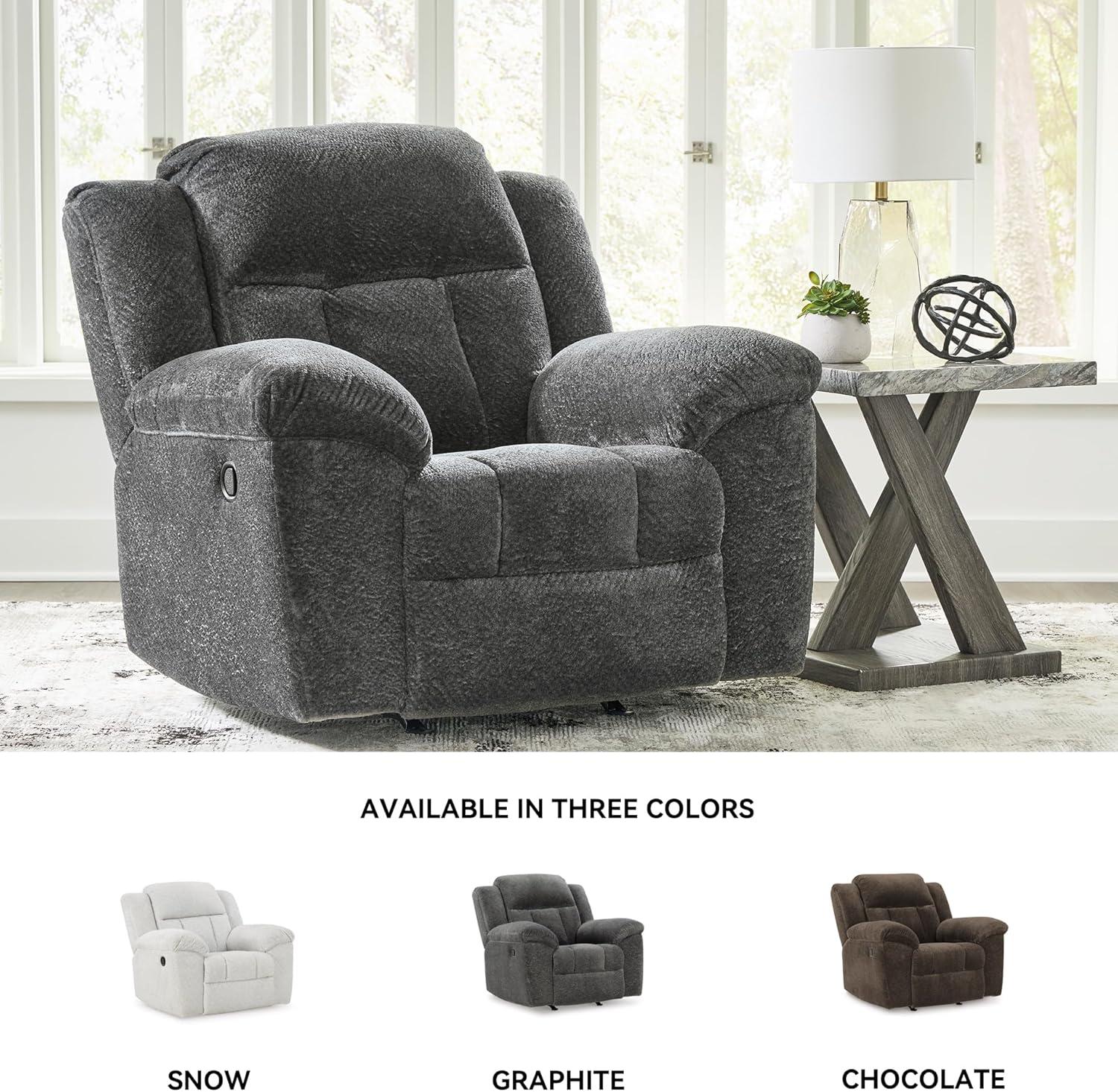 imageSignature Design by Ashley Frohn Urban Manual Rocker Recliner with PillowTop Arms Dark BrownGrey