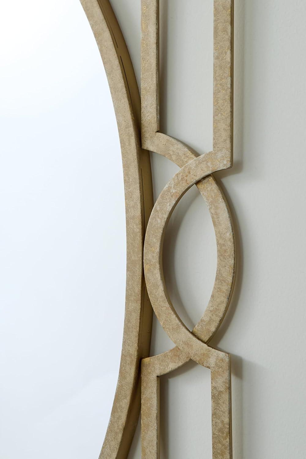 imageSignature Design by Ashley Fulkmore Art Deco Wall Mounted Metal Framed Accent Mirror Metallic