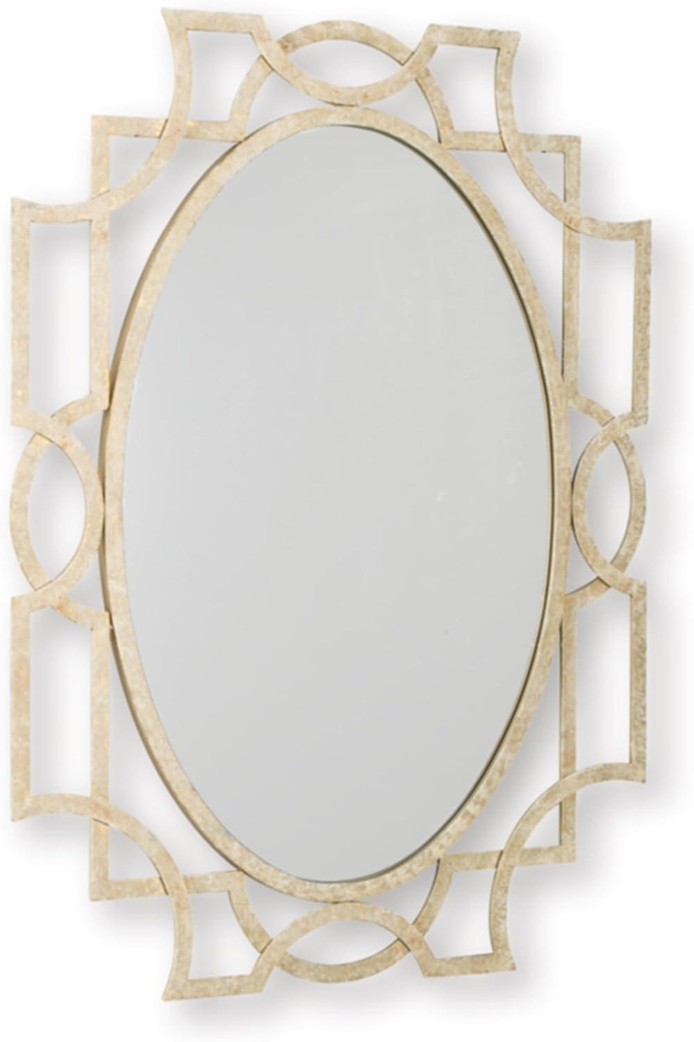 imageSignature Design by Ashley Fulkmore Art Deco Wall Mounted Metal Framed Accent Mirror Metallic