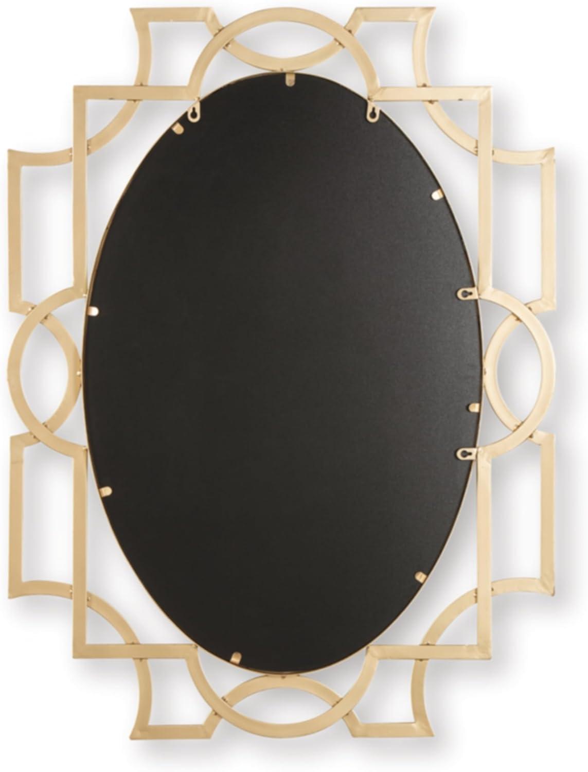 imageSignature Design by Ashley Fulkmore Art Deco Wall Mounted Metal Framed Accent Mirror Metallic