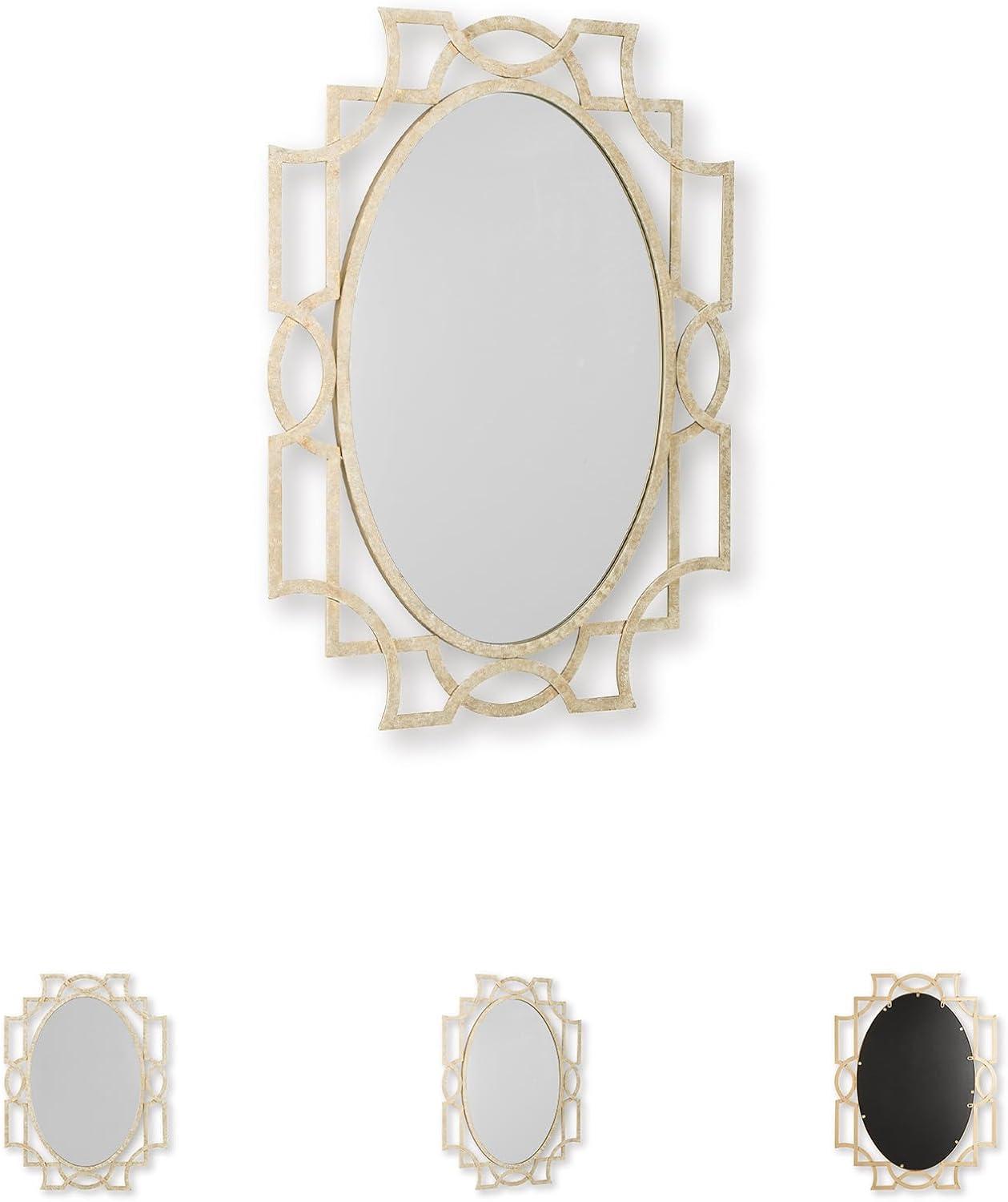 imageSignature Design by Ashley Fulkmore Art Deco Wall Mounted Metal Framed Accent Mirror Metallic