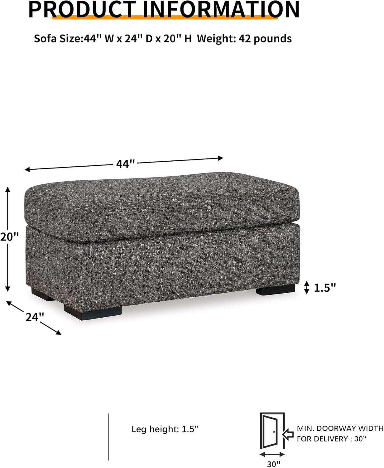 imageSignature Design by Ashley Gardiner Contemporary Rectangular Upholstered Ottoman Gray