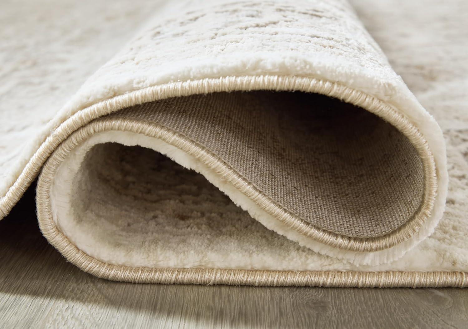 imageSignature Design by Ashley Gatwell Classic Indoor Medallion 8 x 10 Rug White ampamp Light Gray53 x 73 Rectangular