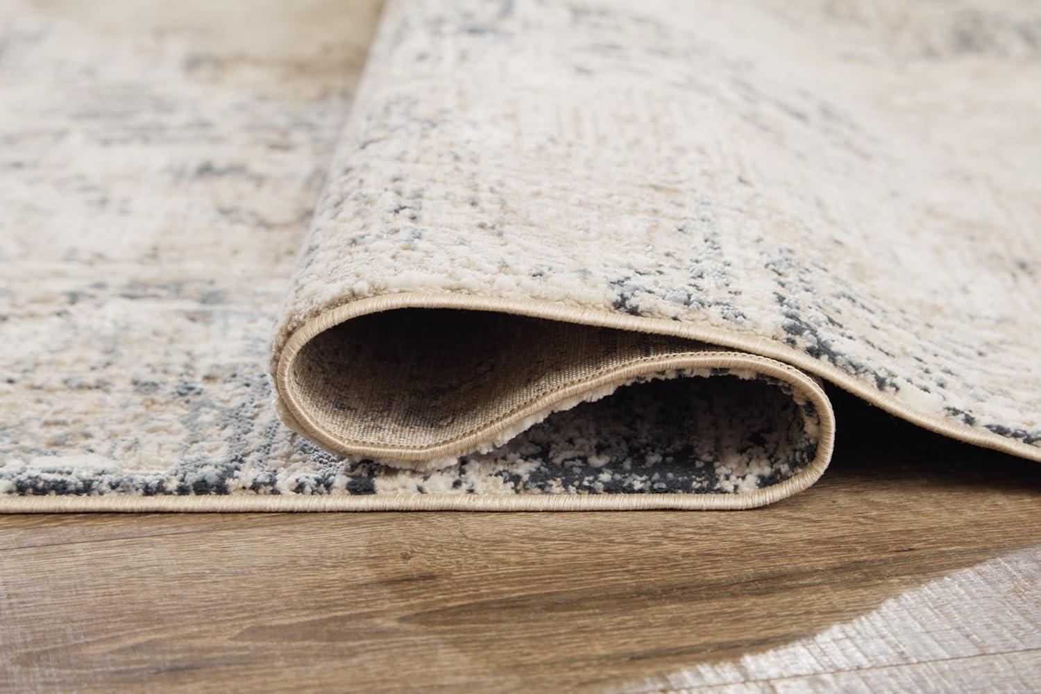 imageSignature Design by Ashley Gentor Contemporary Indoor Abstract 8 x 10 Rug Blue ampamp Biege5 x 7 Rectangular