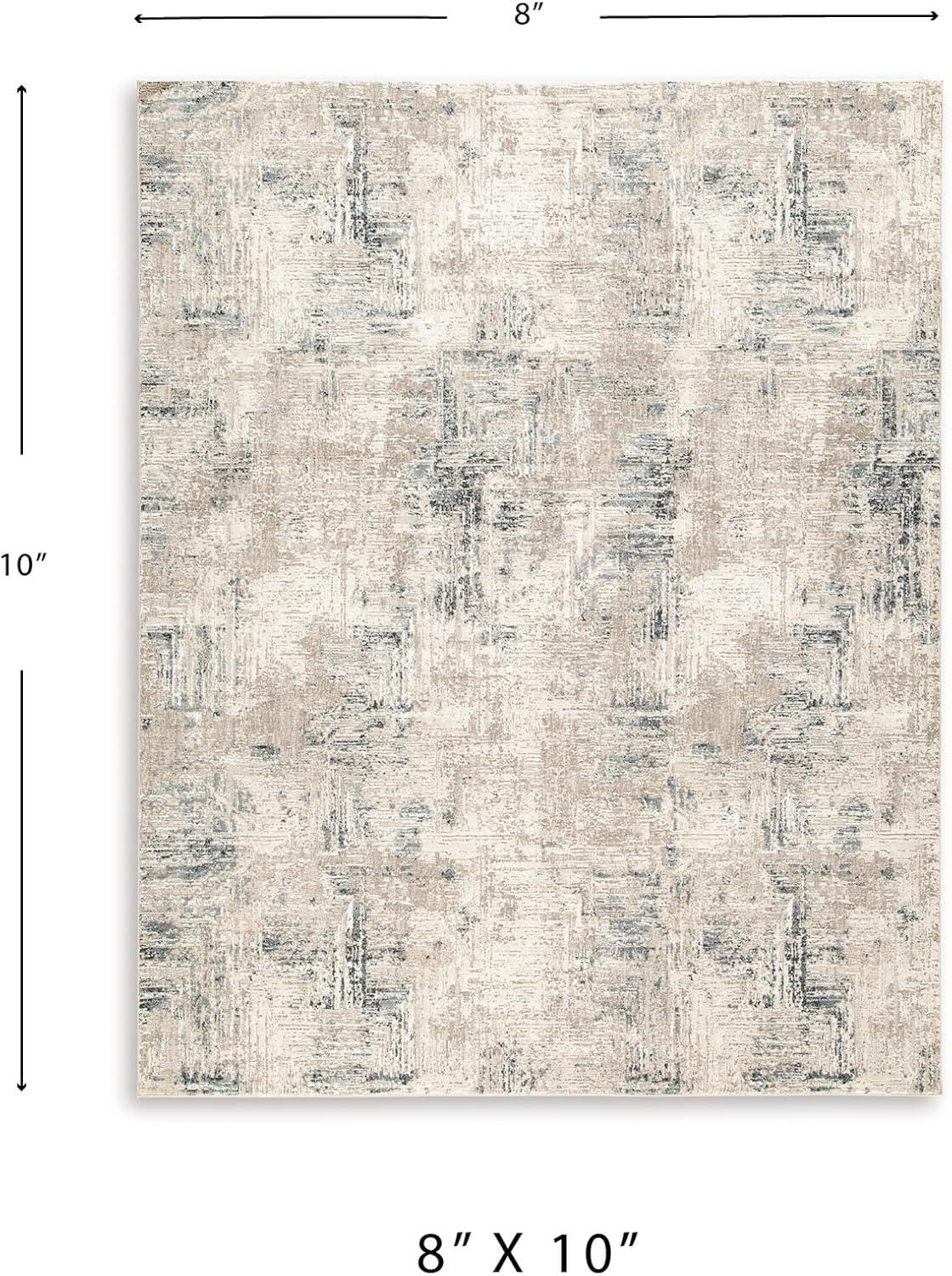 imageSignature Design by Ashley Gentor Contemporary Indoor Abstract 8 x 10 Rug Blue ampamp Biege710 x 10 Rectangular