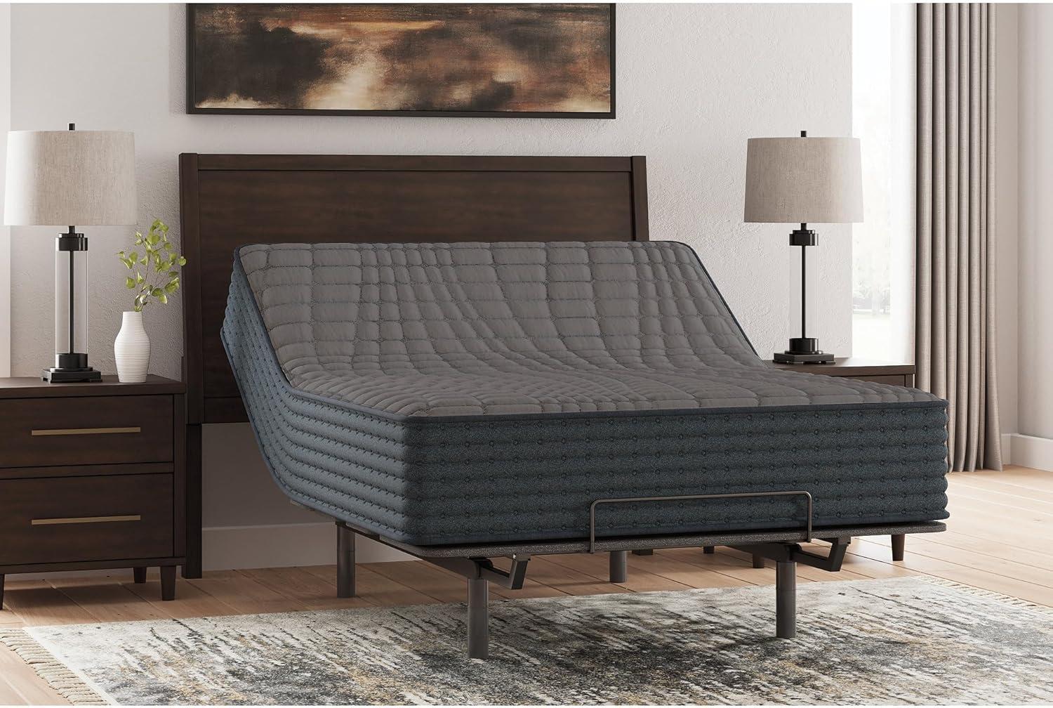 imageSignature Design by Ashley Gray 1200 Hybrid Firm 12 Inch CharcoalInfused Gel Memory Foam Mattress with Edge Support for Cool Sleep and Pressure Relief Queen Fiberglass Free Mattress in A BoxKing