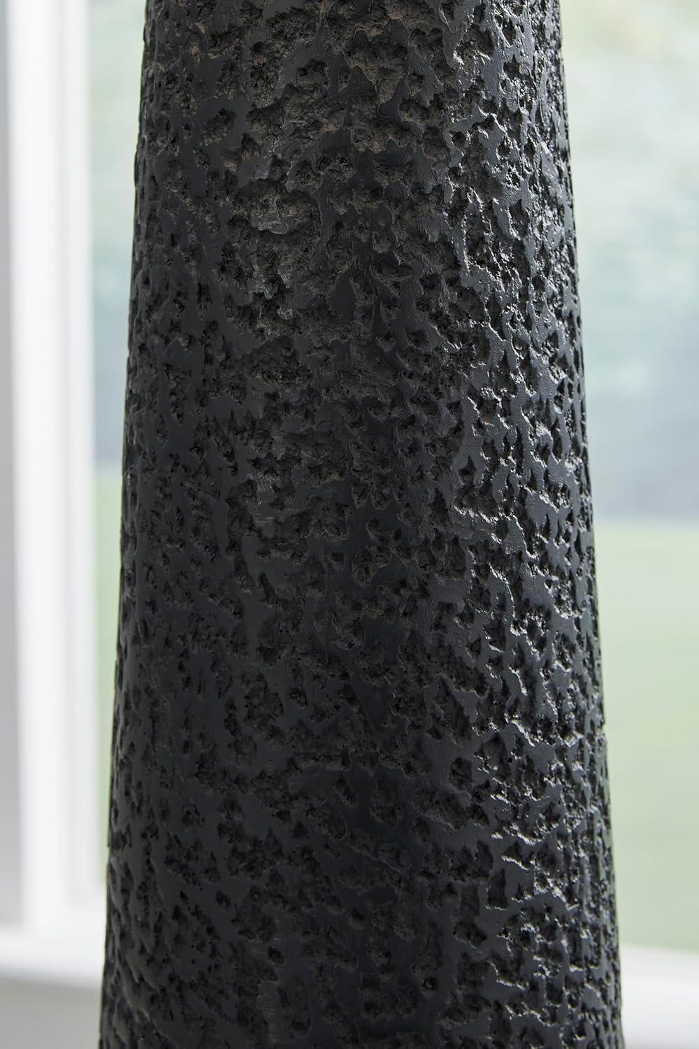 imageSignature Design by Ashley Hallburg Modern Textured Polyresin Floor Lamp with 3Way Switch Black