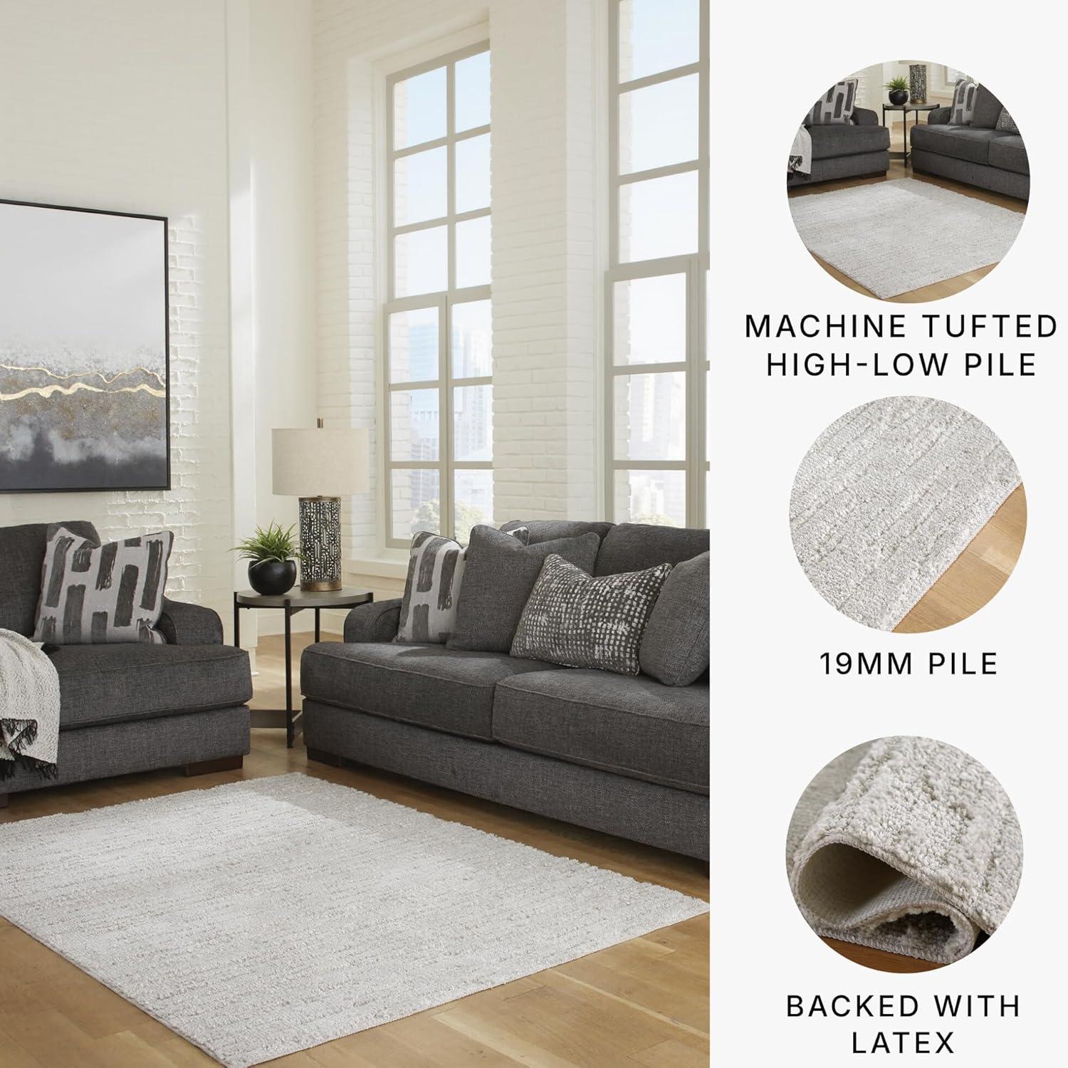 imageSignature Design by Ashley Ivygail Modern High Pile 76 x 96 Area Rug Gray5 x 7 Rectangular