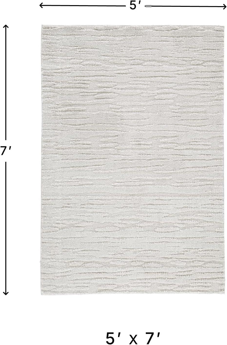 imageSignature Design by Ashley Ivygail Modern High Pile 76 x 96 Area Rug Gray5 x 7 Rectangular