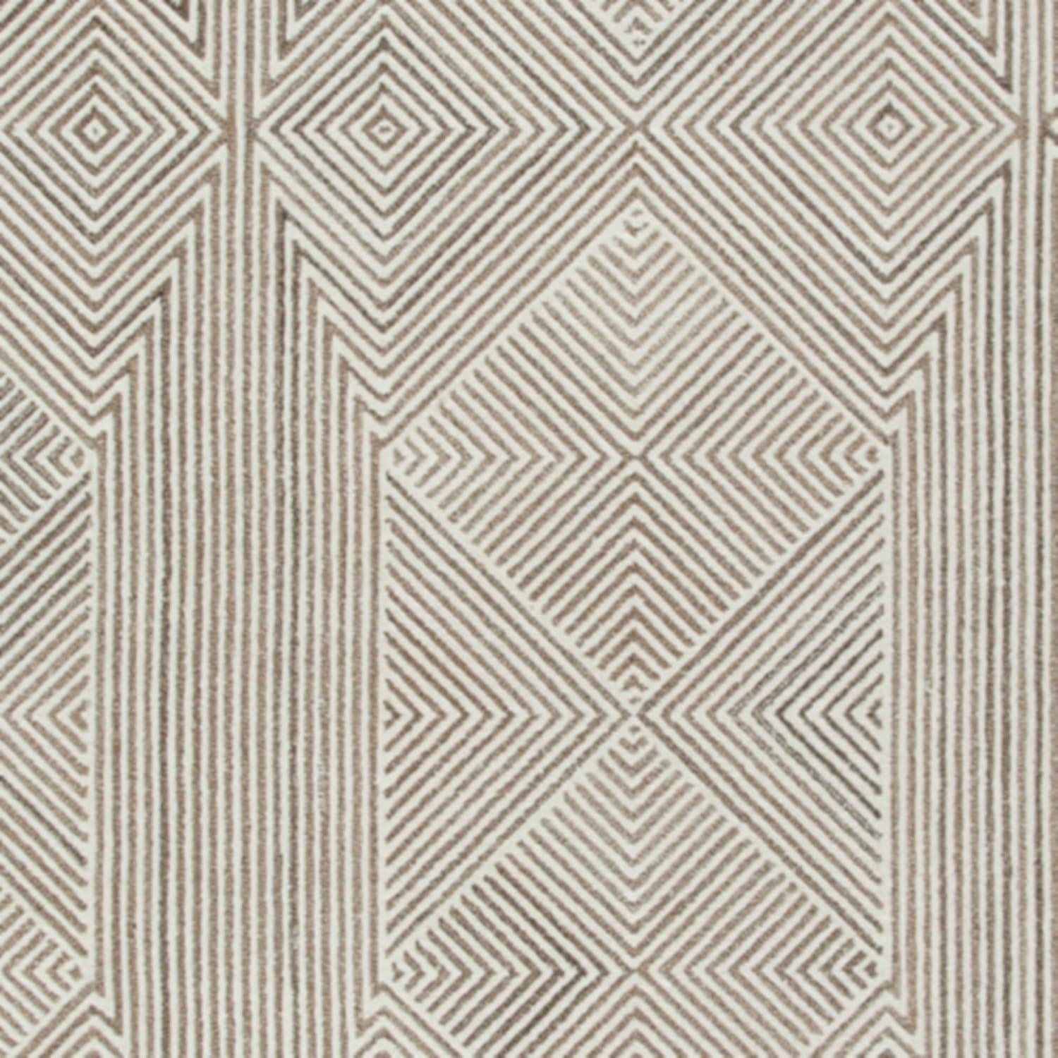 imageSignature Design by Ashley Jadott Casual Indoor Geometric Wool Blend Handmade 8 x 10 Large Rug Beige ampamp Light Brown52 x 71 Rectangular