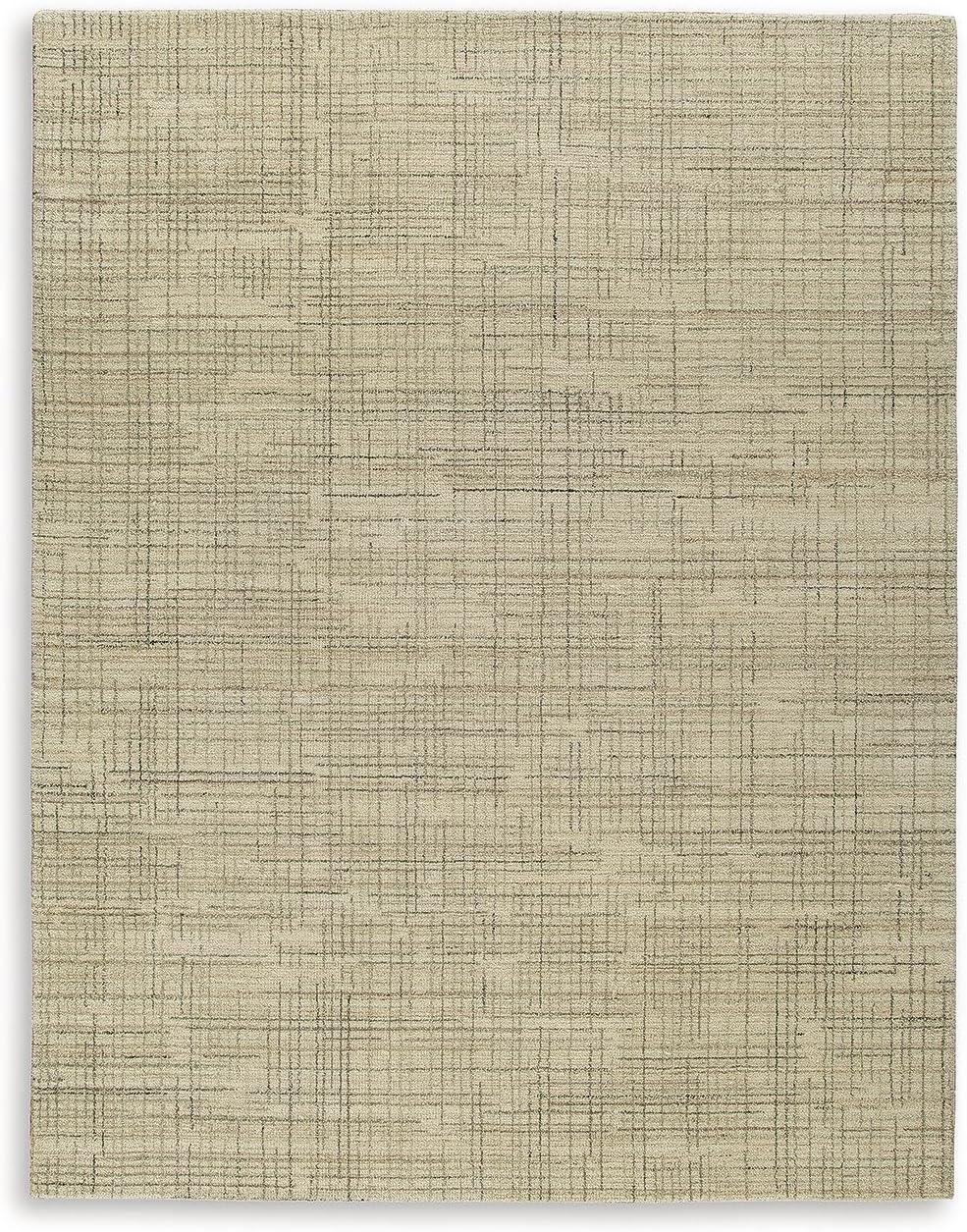 imageSignature Design by Ashley Janston Casual Indoor Plaid Wool Blend Handmade 8 x 10 Large Rug Gray ampamp Light Brown78 x 911 Rectangular