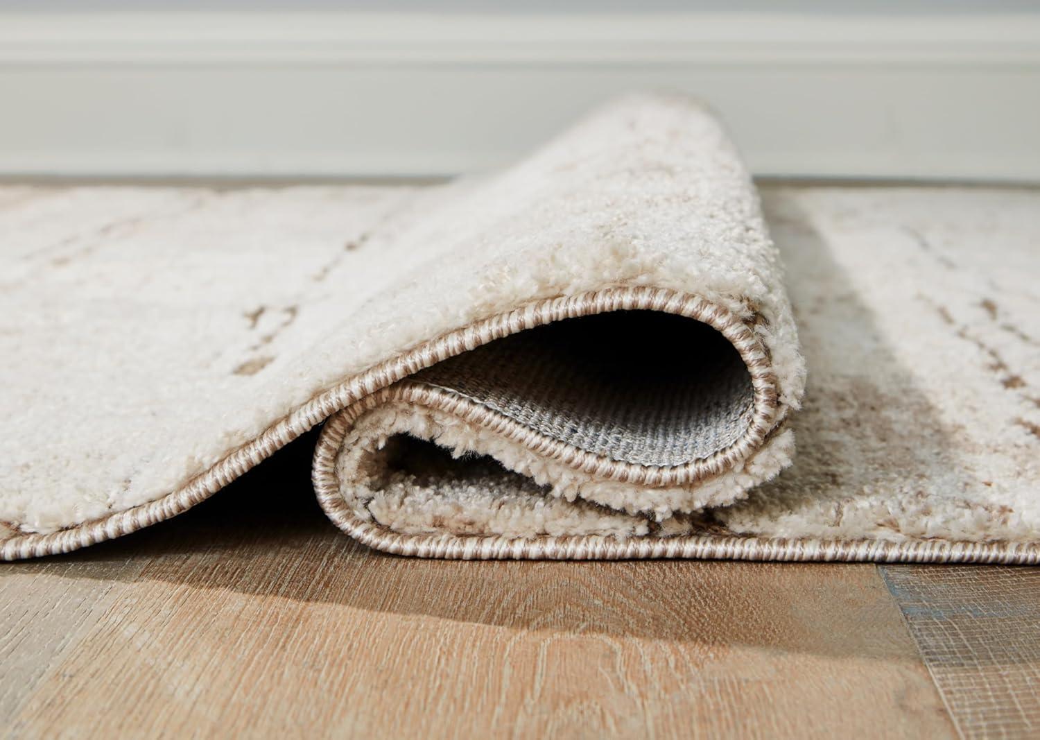 imageSignature Design by Ashley Kasney Casual Indoor Abstract 8 x 10 Rug Beige ampamp Light Brown711 x 102 Rectangular