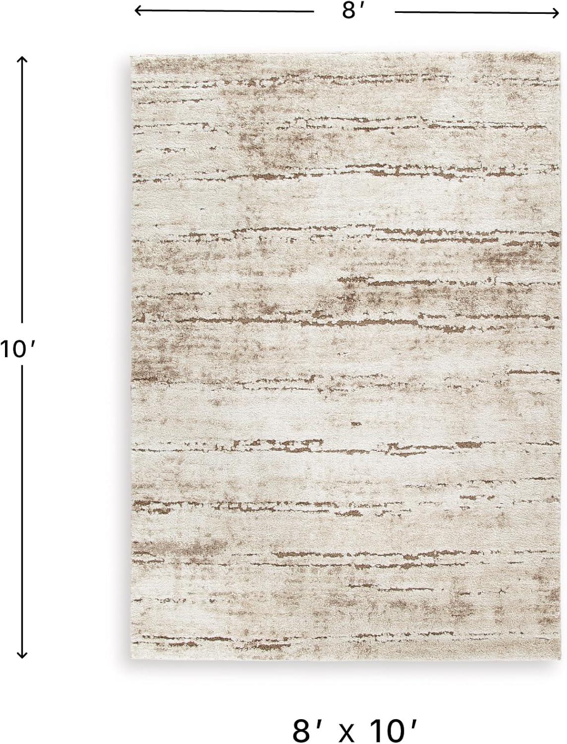 imageSignature Design by Ashley Kasney Casual Indoor Abstract 8 x 10 Rug Beige ampamp Light Brown711 x 102 Rectangular