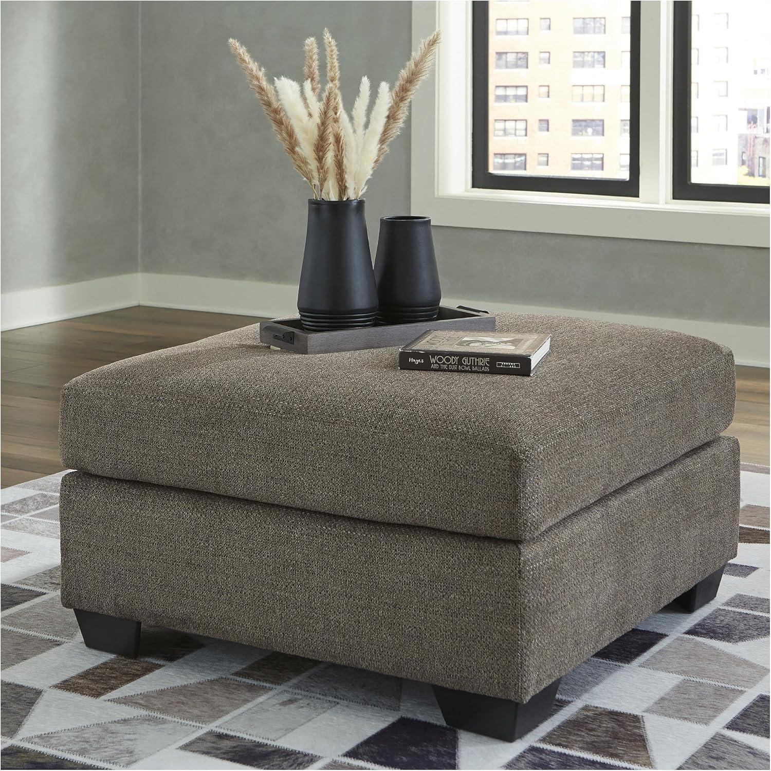 imageSignature Design by Ashley Mahoney Casual LShaped Tufted 2Piece Sectional with Chaise Loose Seat Cushions and 2 Accent Pillows BeigeBrown