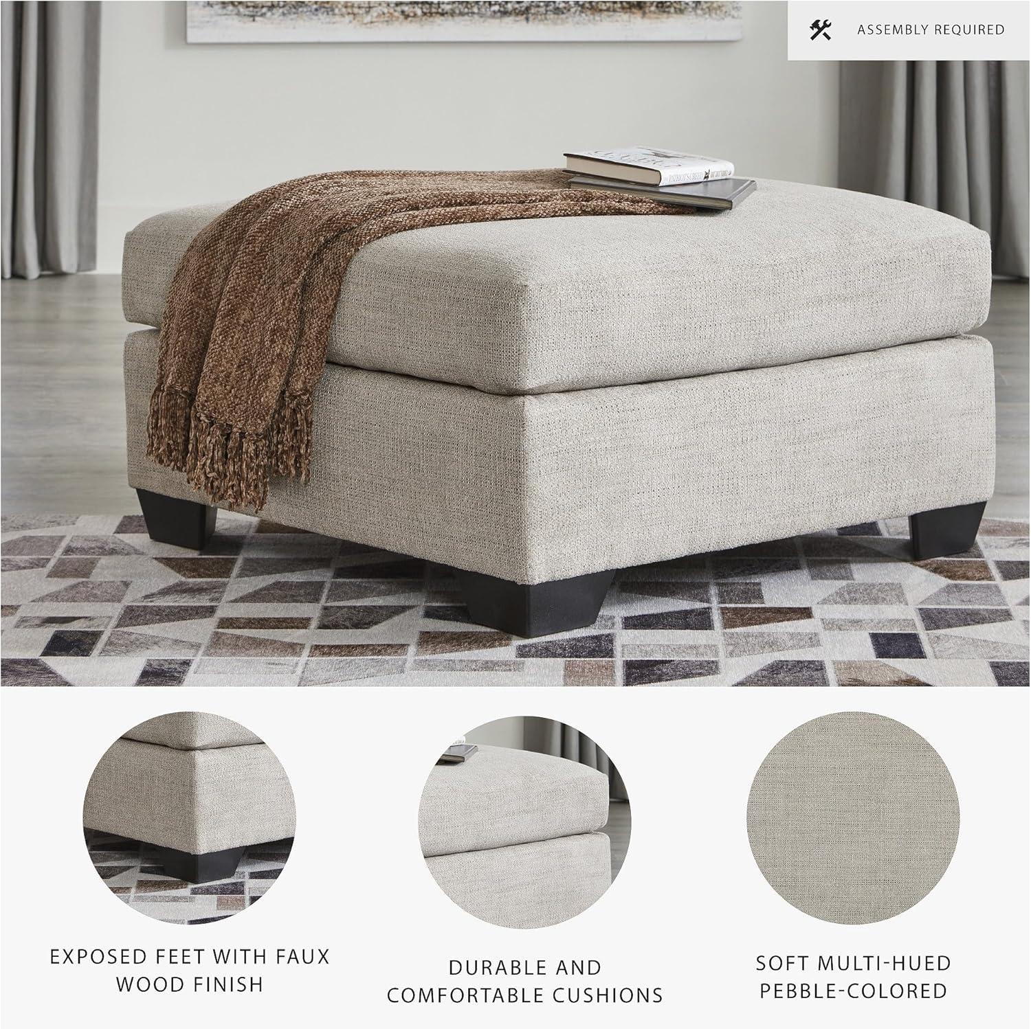 imageSignature Design by Ashley Mahoney Casual LShaped Tufted 2Piece Sectional with Chaise Loose Seat Cushions and 2 Accent Pillows BeigeLight Gray