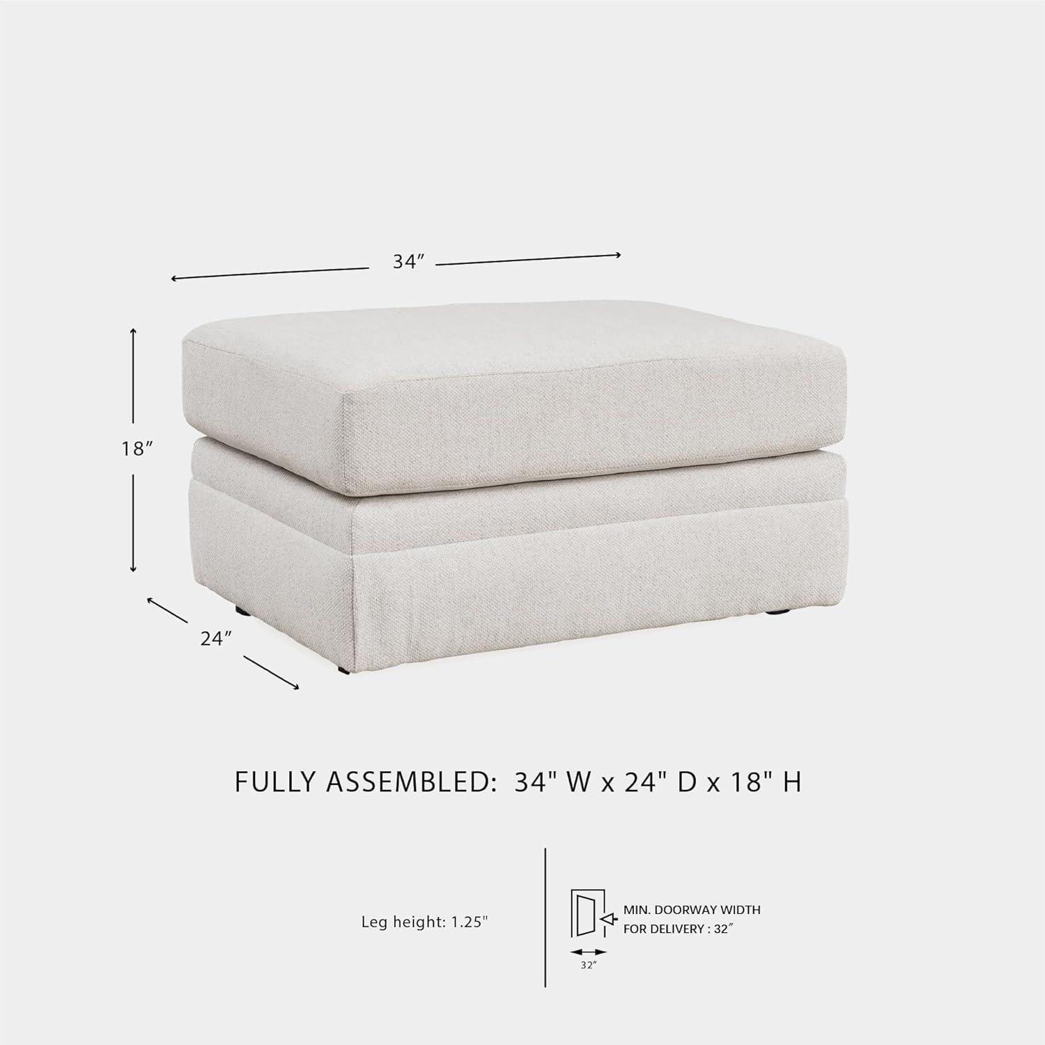 imageSignature Design by Ashley Maitelynn Casual Upholstered Ottoman WhiteChalk