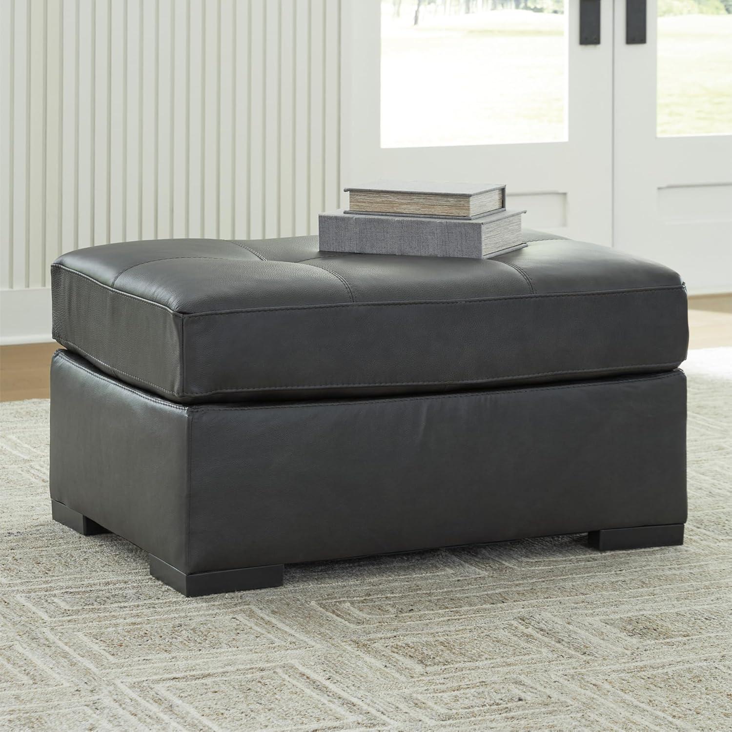 imageSignature Design by Ashley Maitelynn Casual Upholstered Ottoman WhiteFog