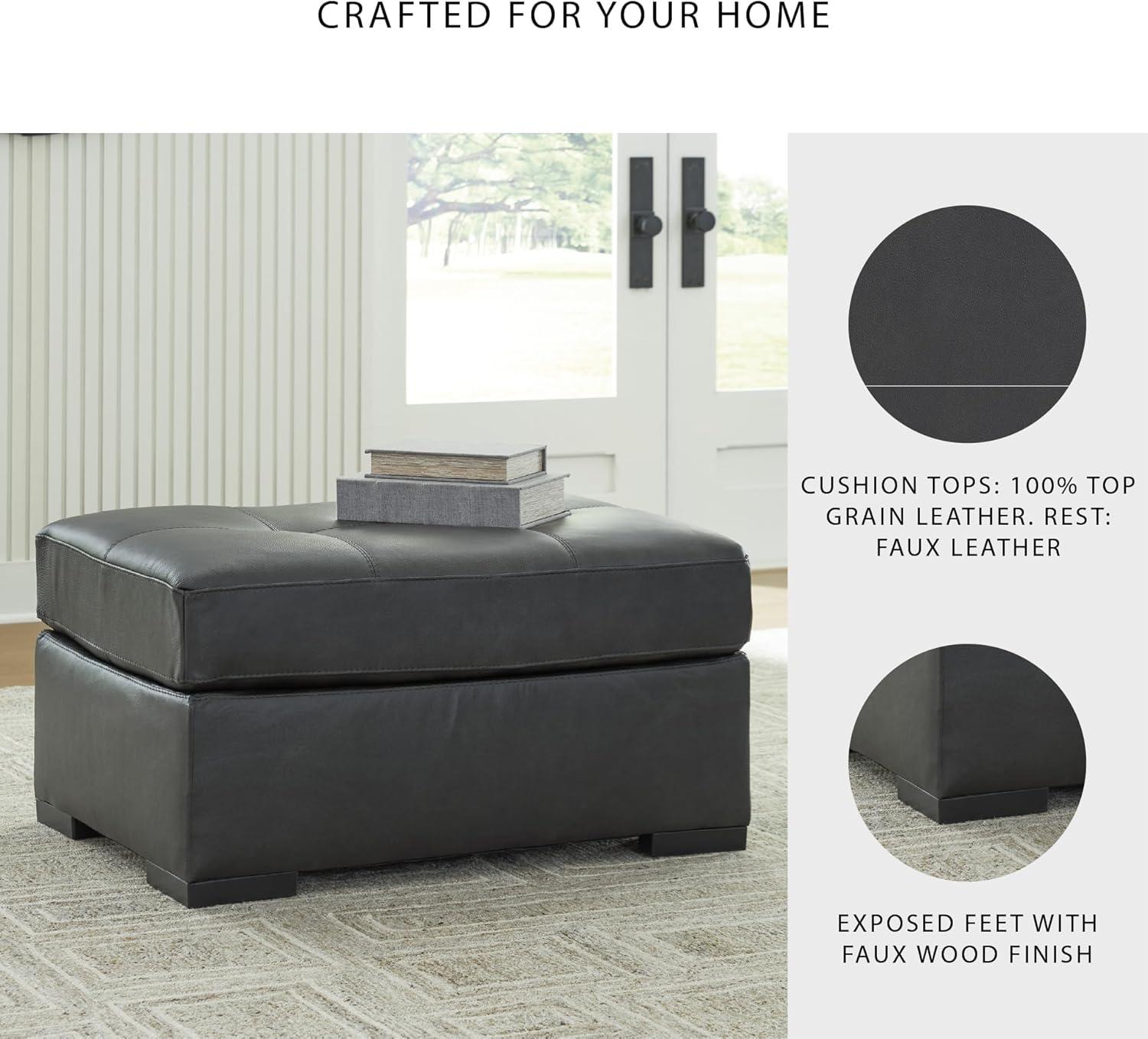 imageSignature Design by Ashley Maitelynn Casual Upholstered Ottoman WhiteFog