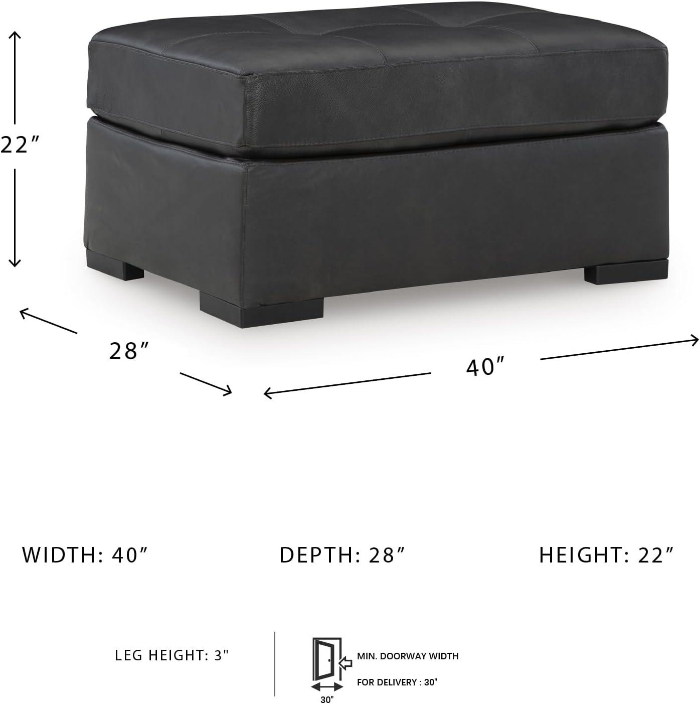 imageSignature Design by Ashley Maitelynn Casual Upholstered Ottoman WhiteFog