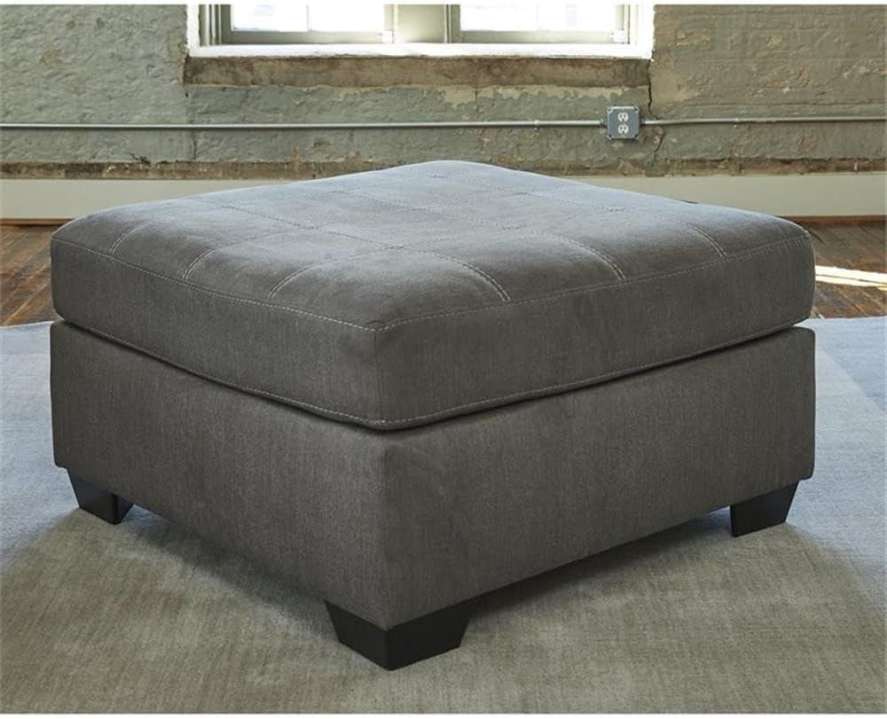 imageSignature Design by Ashley Maitelynn Casual Upholstered Ottoman WhiteSlate