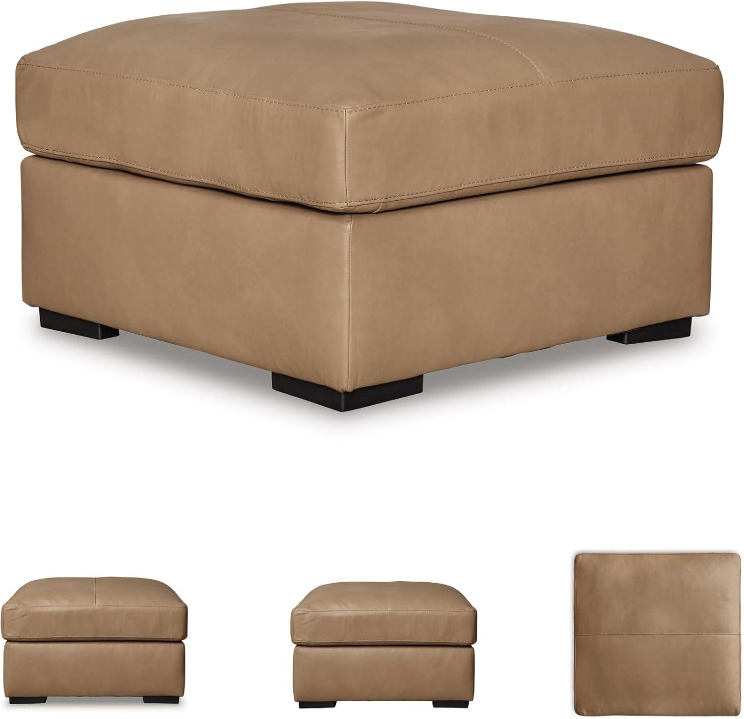 imageSignature Design by Ashley Maitelynn Casual Upholstered Ottoman WhiteToffee