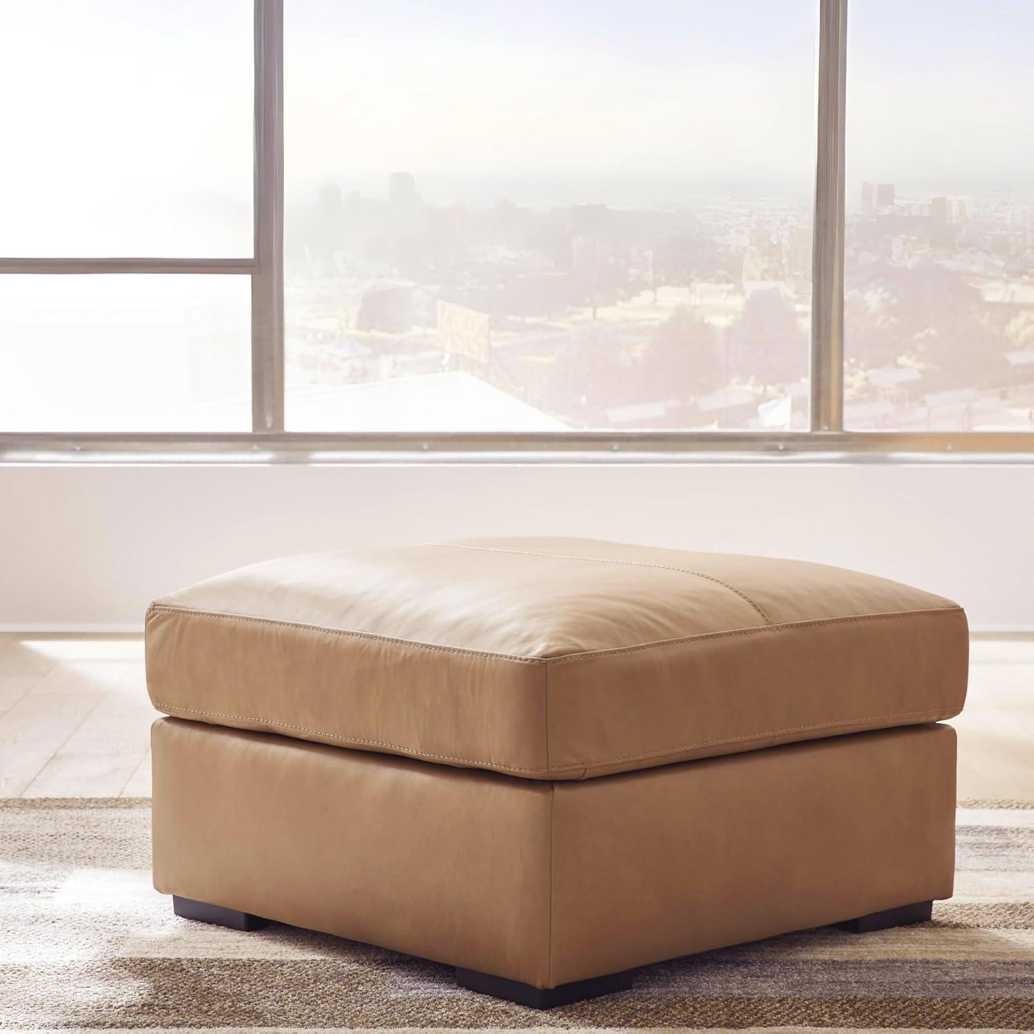 imageSignature Design by Ashley Maitelynn Casual Upholstered Ottoman WhiteToffee