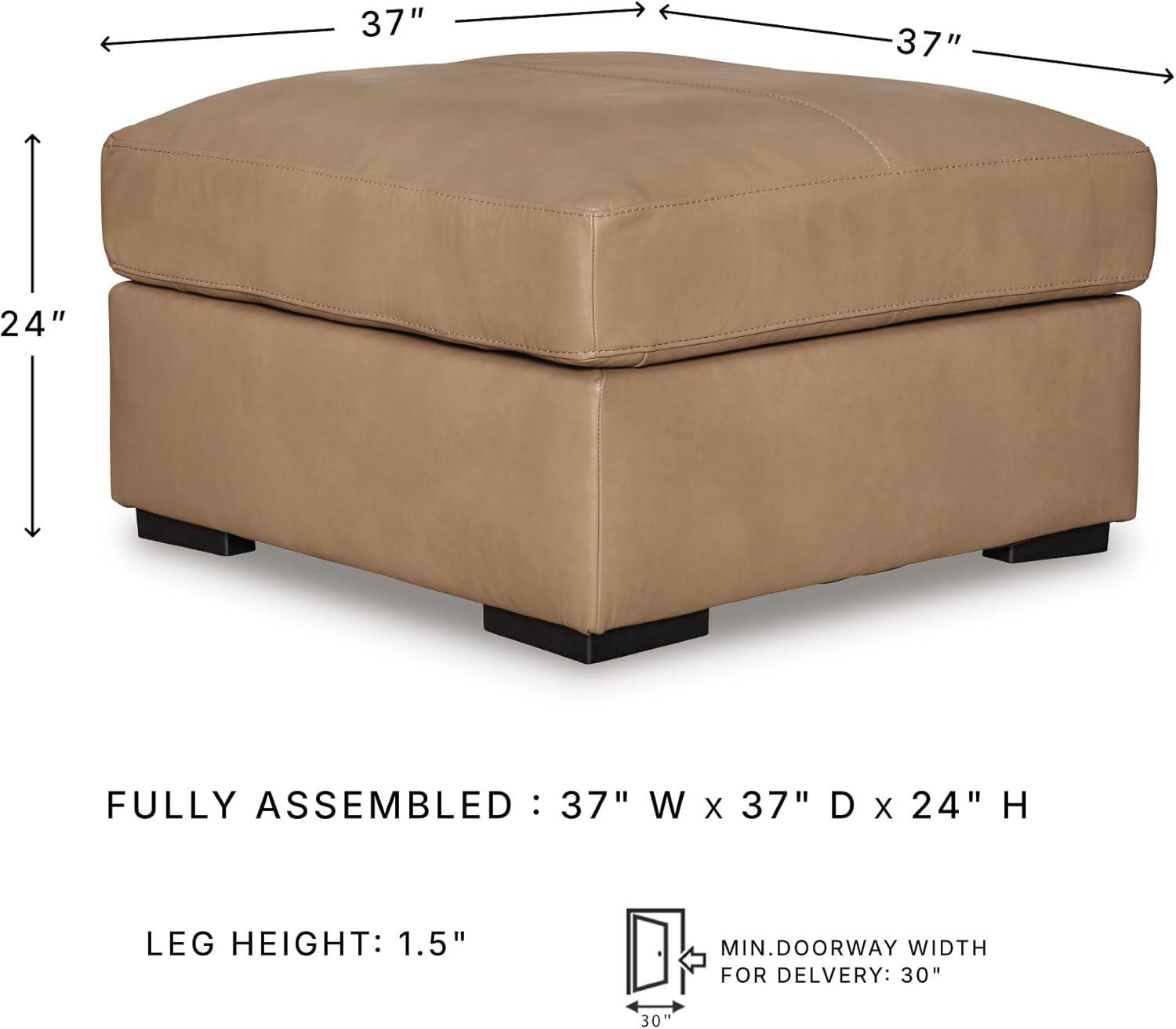 imageSignature Design by Ashley Maitelynn Casual Upholstered Ottoman WhiteToffee
