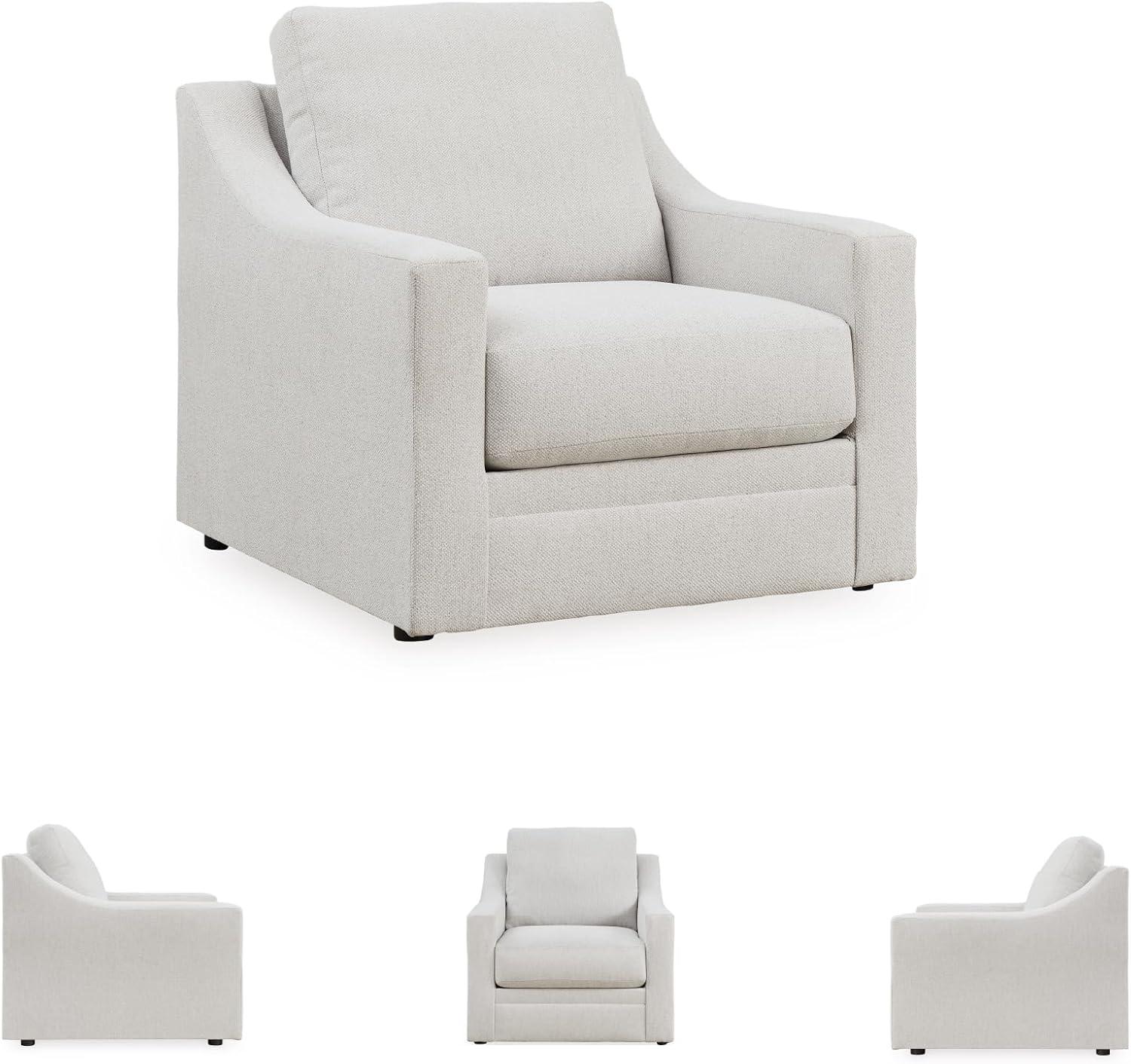 imageSignature Design by Ashley Maitelynn Contemporary Sofa with Accent Pillows Reversible Cushions and Sloped Arms Light GrayChair