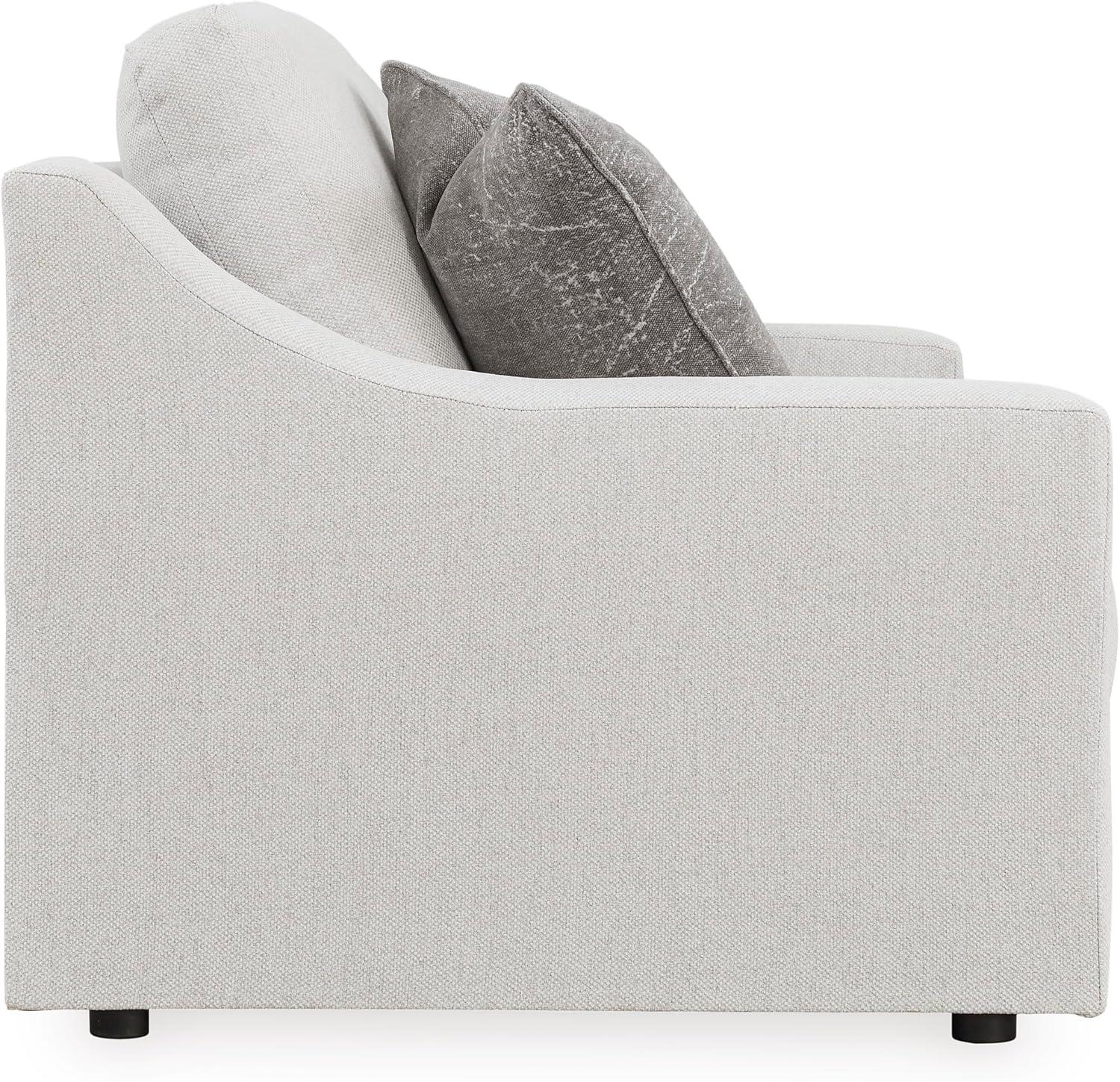 imageSignature Design by Ashley Maitelynn Contemporary Sofa with Accent Pillows Reversible Cushions and Sloped Arms Light GrayLoveseat