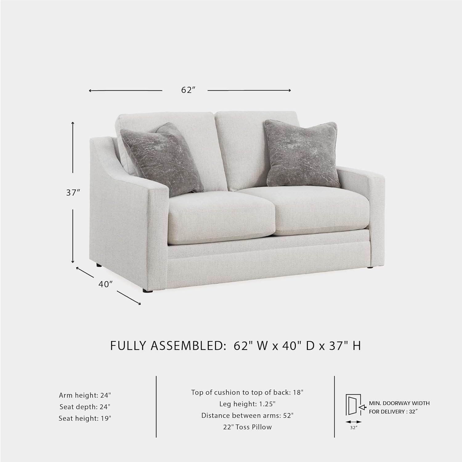 imageSignature Design by Ashley Maitelynn Contemporary Sofa with Accent Pillows Reversible Cushions and Sloped Arms Light GrayLoveseat