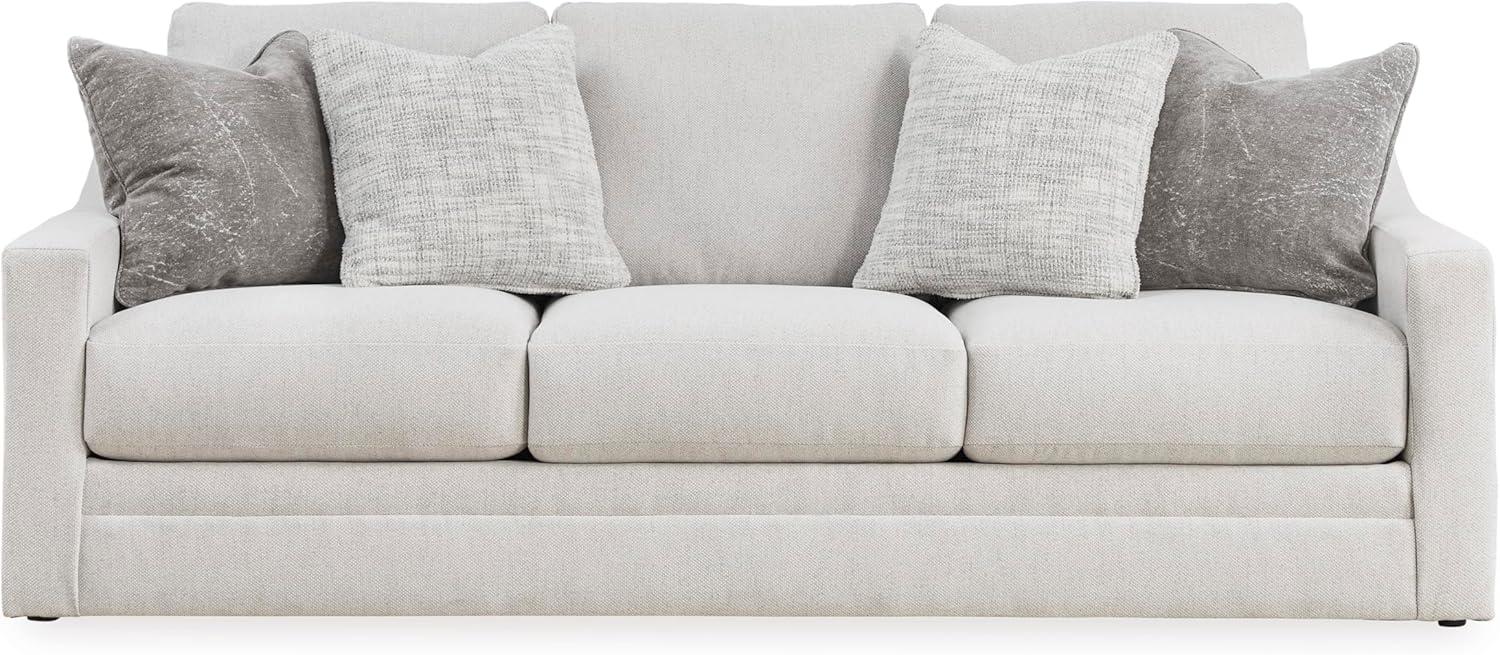 imageSignature Design by Ashley Maitelynn Contemporary Sofa with Accent Pillows Reversible Cushions and Sloped Arms Light GraySofa