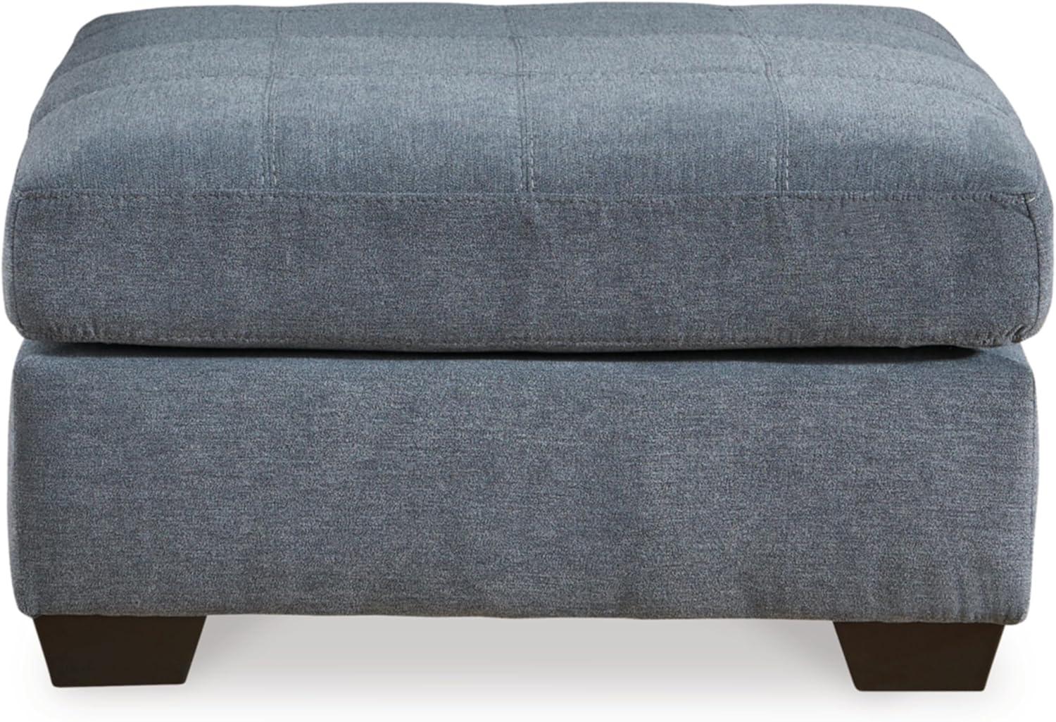 imageSignature Design by Ashley Marleton Classic Square Upholstered Oversized Accent Ottoman Light GrayBlue