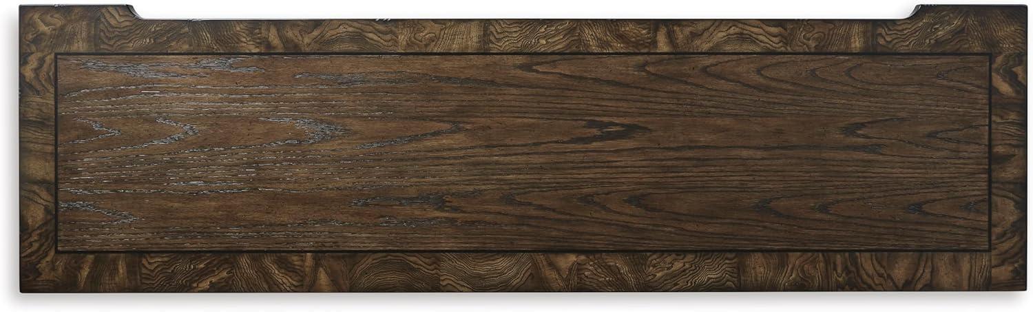 imageSignature Design by Ashley Maylee Traditional Tufted Queen Upholstered Panel Bed Foundation or Box Spring Needed Dark Brown ampamp BeigeDark Brown