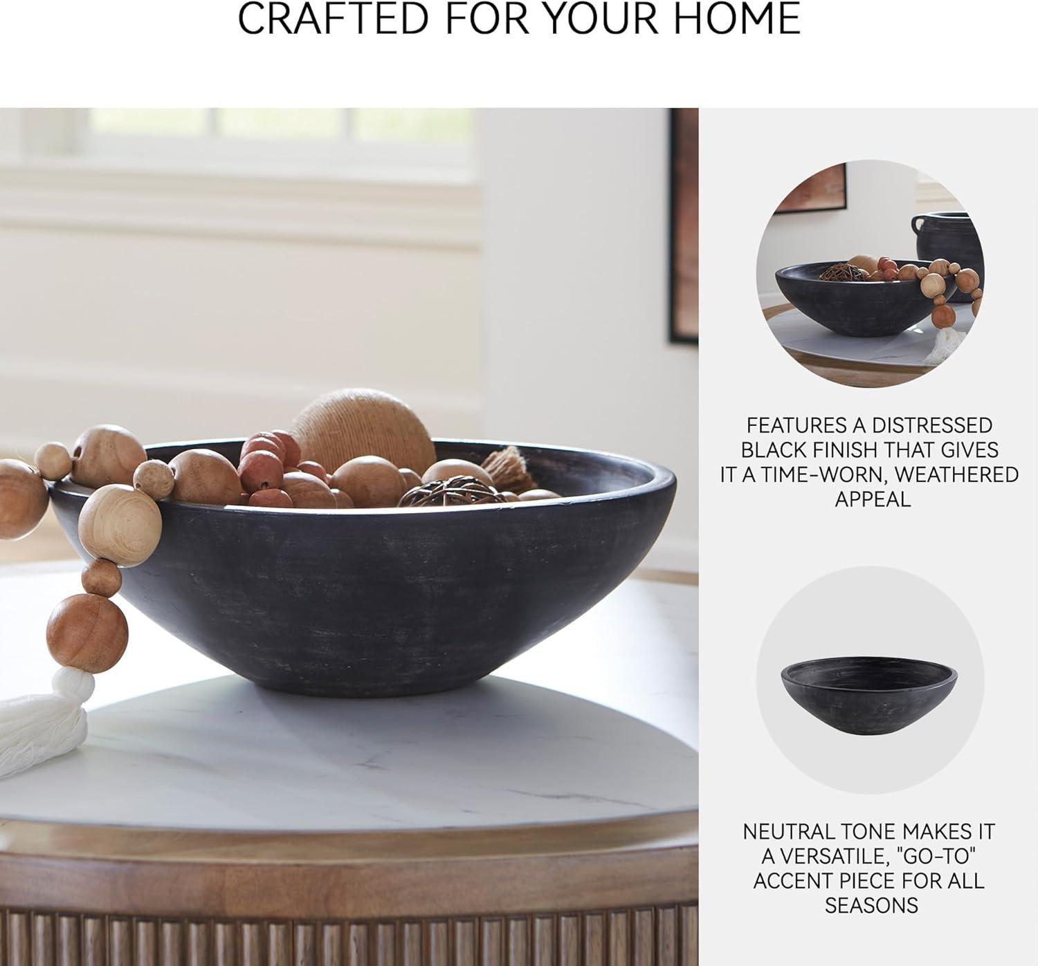 imageSignature Design by Ashley Meadie Casual Distressed Terra Cotta Round Bowl BlackBlack
